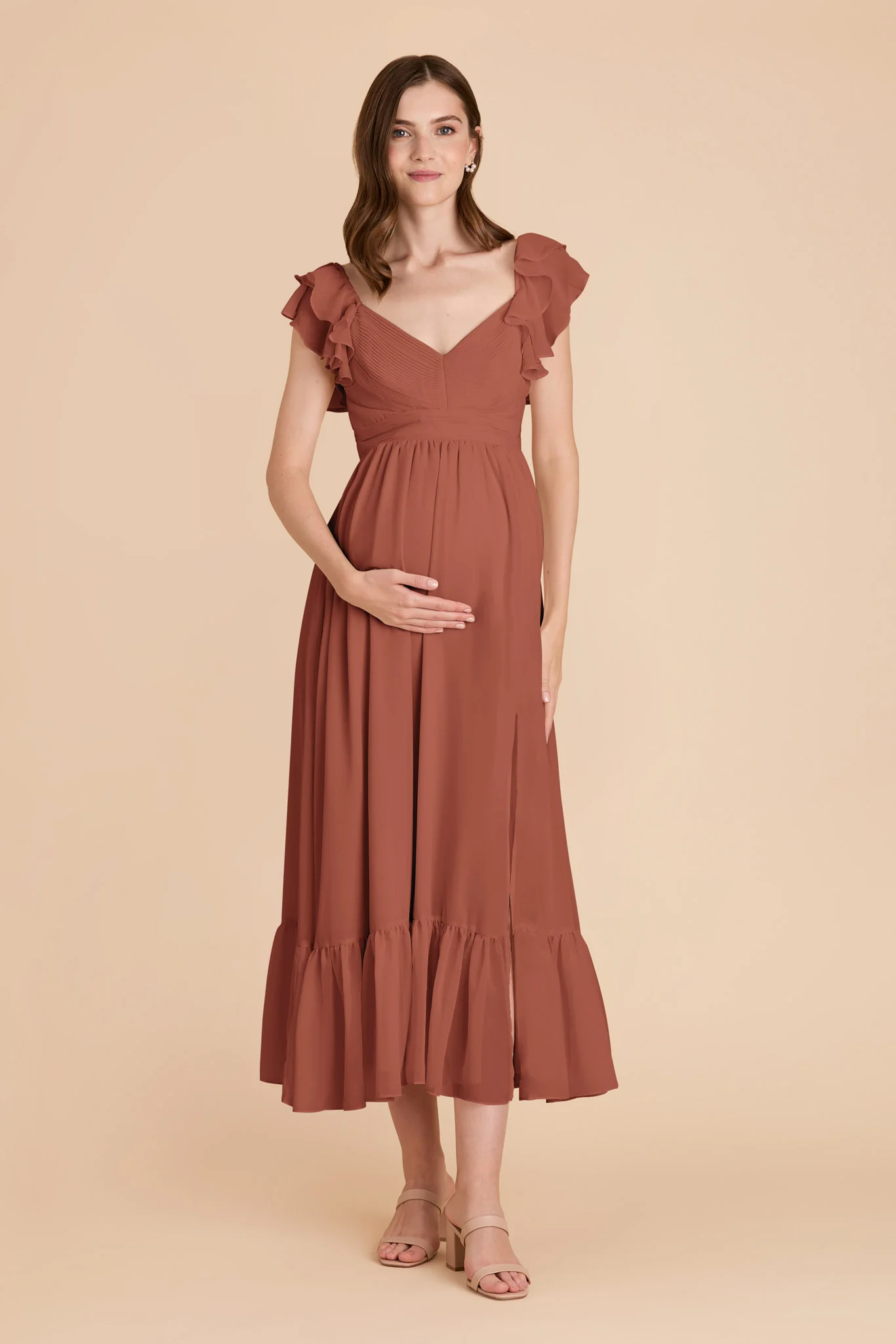 Michelle Chiffon Dress - Desert Rose - Image 2