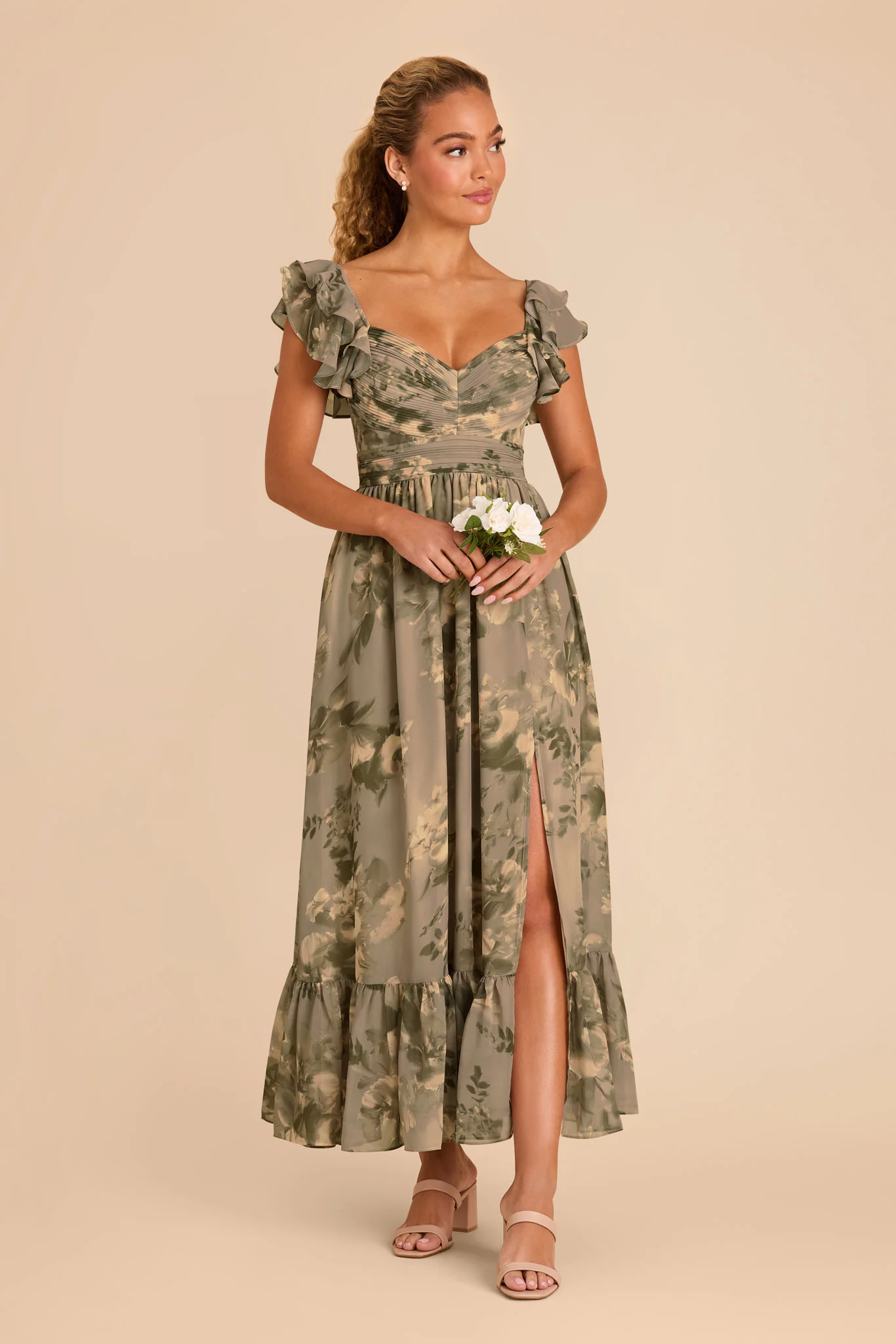 Michelle Chiffon Dress - Doe Painted Botanics - Image 2