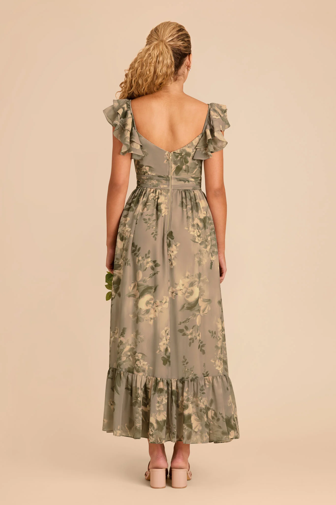 Michelle Chiffon Dress - Doe Painted Botanics - Image 4