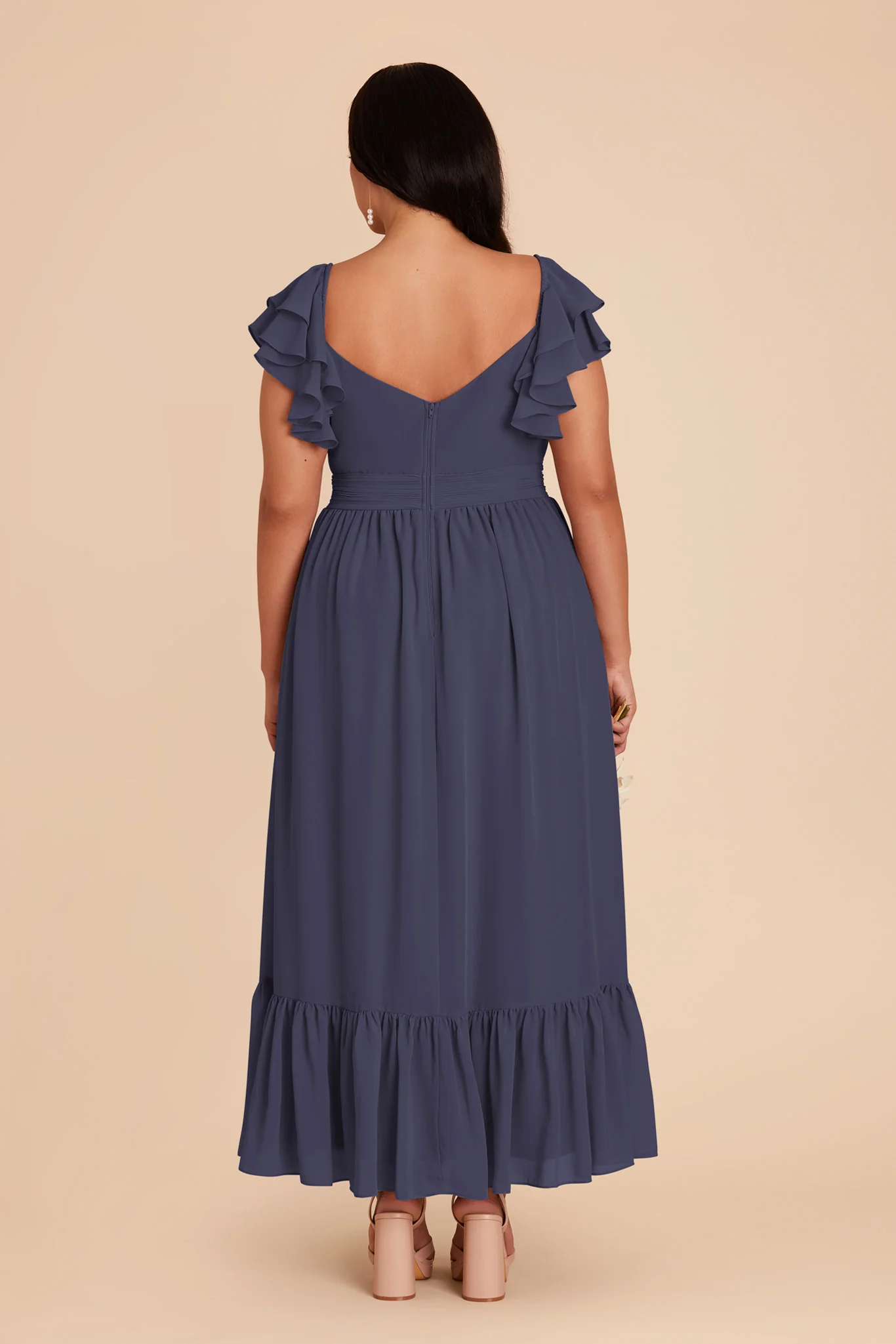 Michelle Chiffon Dress - Dusk Blue - Image 10