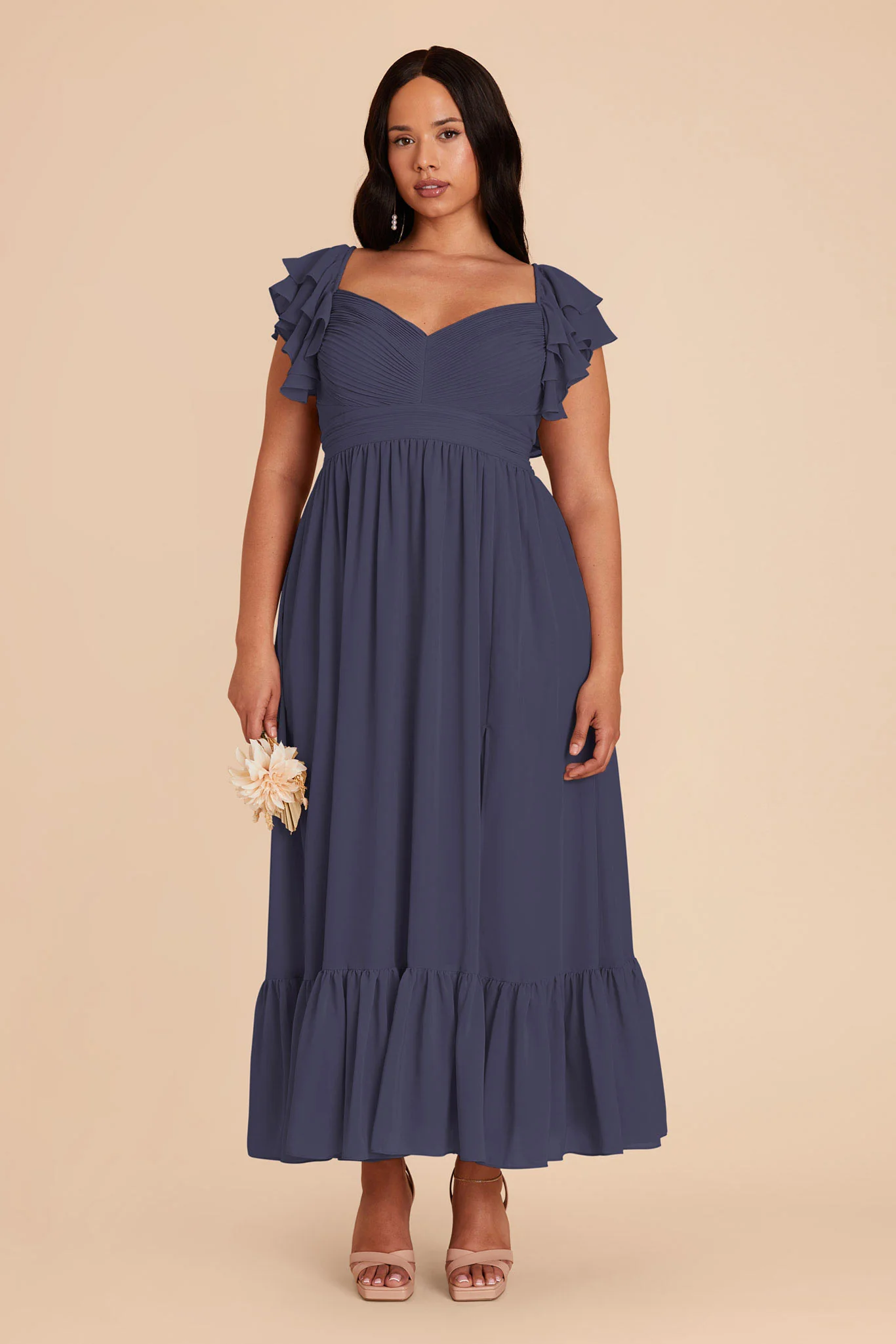 Michelle Chiffon Dress - Dusk Blue - Image 2
