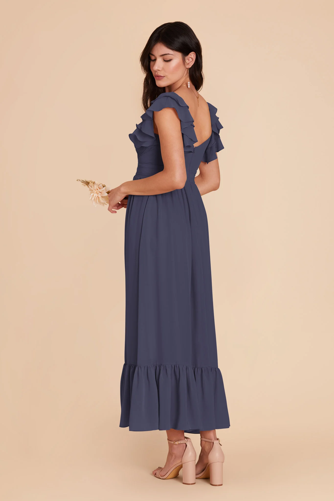 Michelle Chiffon Dress - Dusk Blue - Image 4