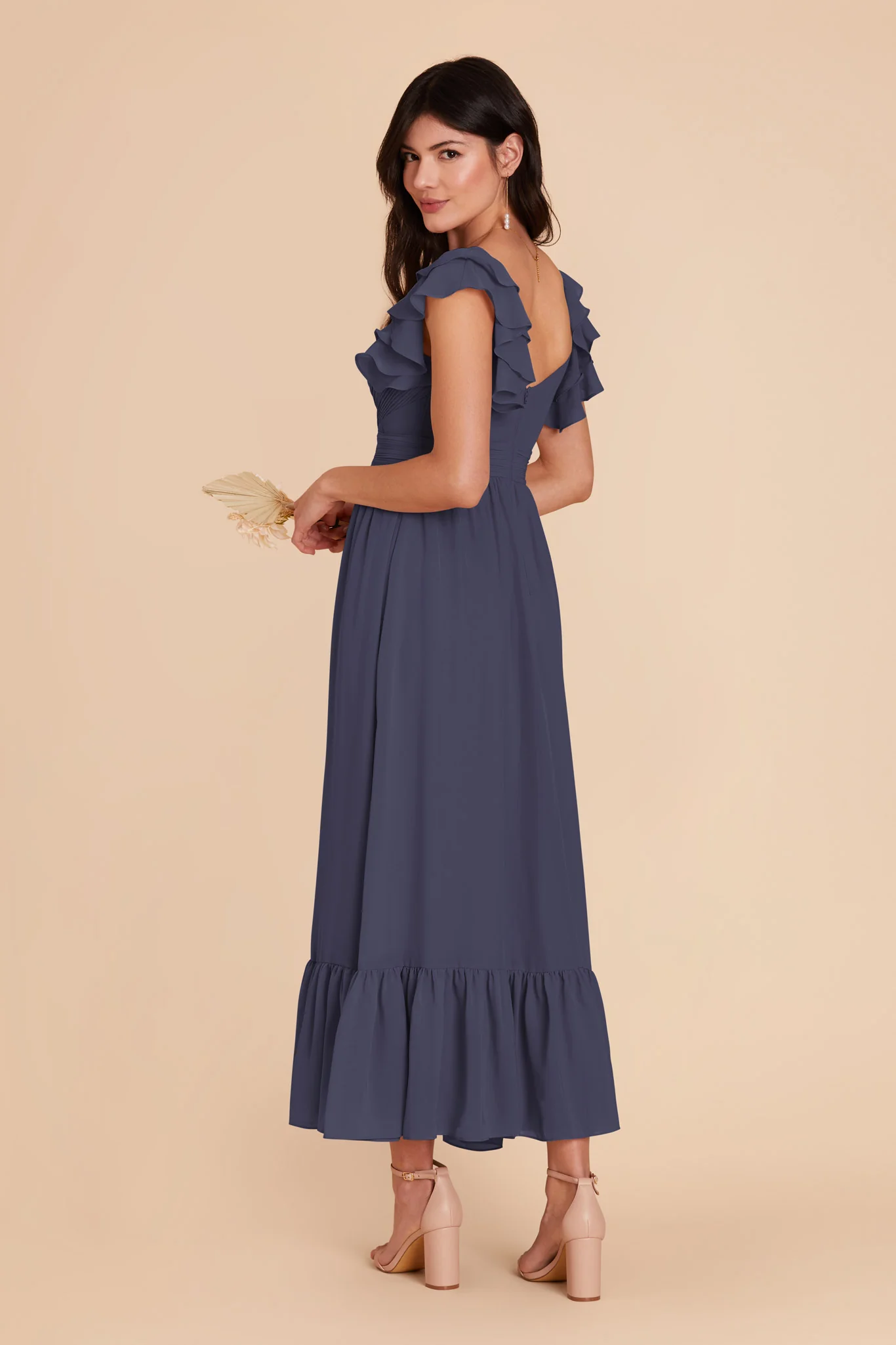 Michelle Chiffon Dress - Dusk Blue - Image 5