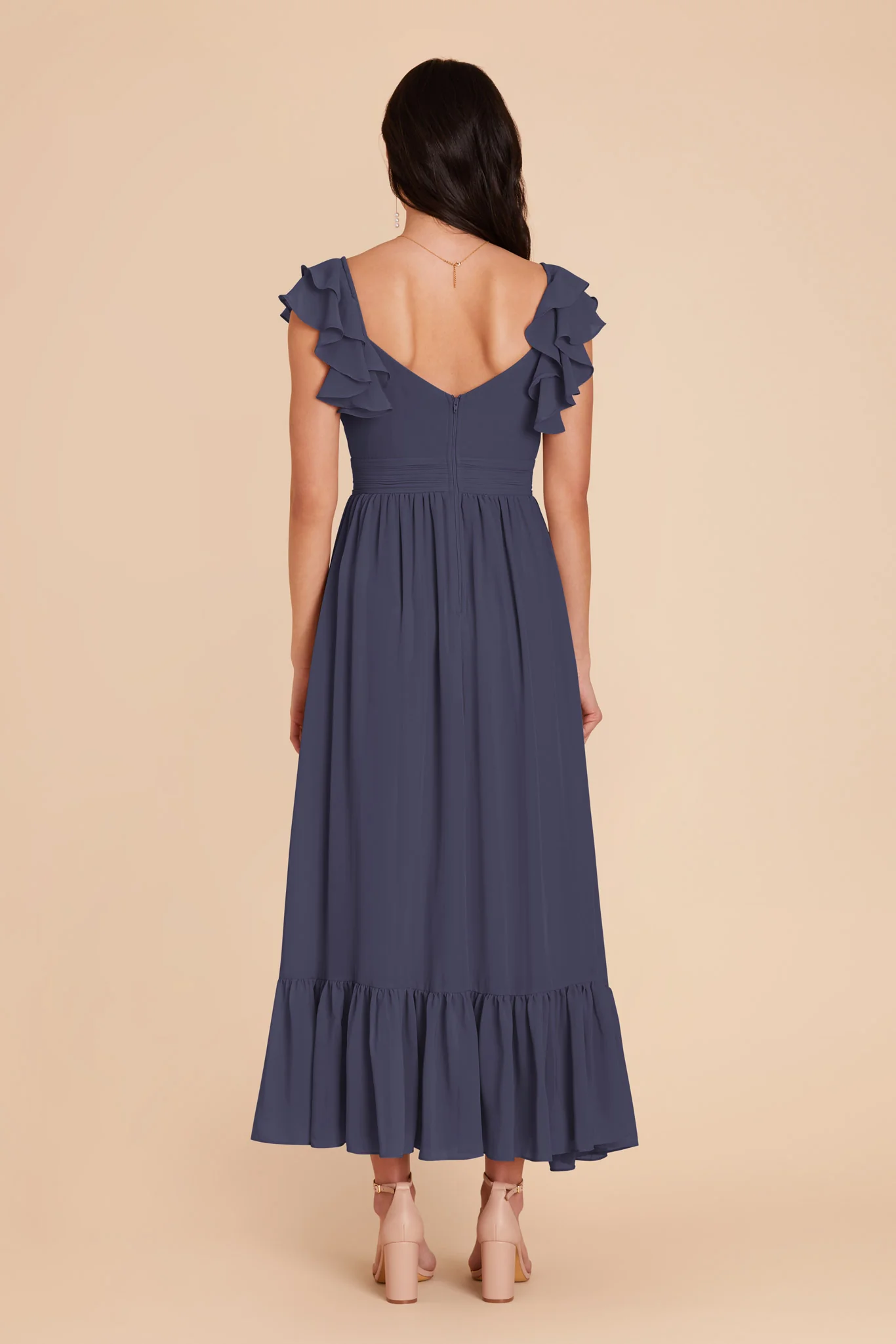 Michelle Chiffon Dress - Dusk Blue - Image 6