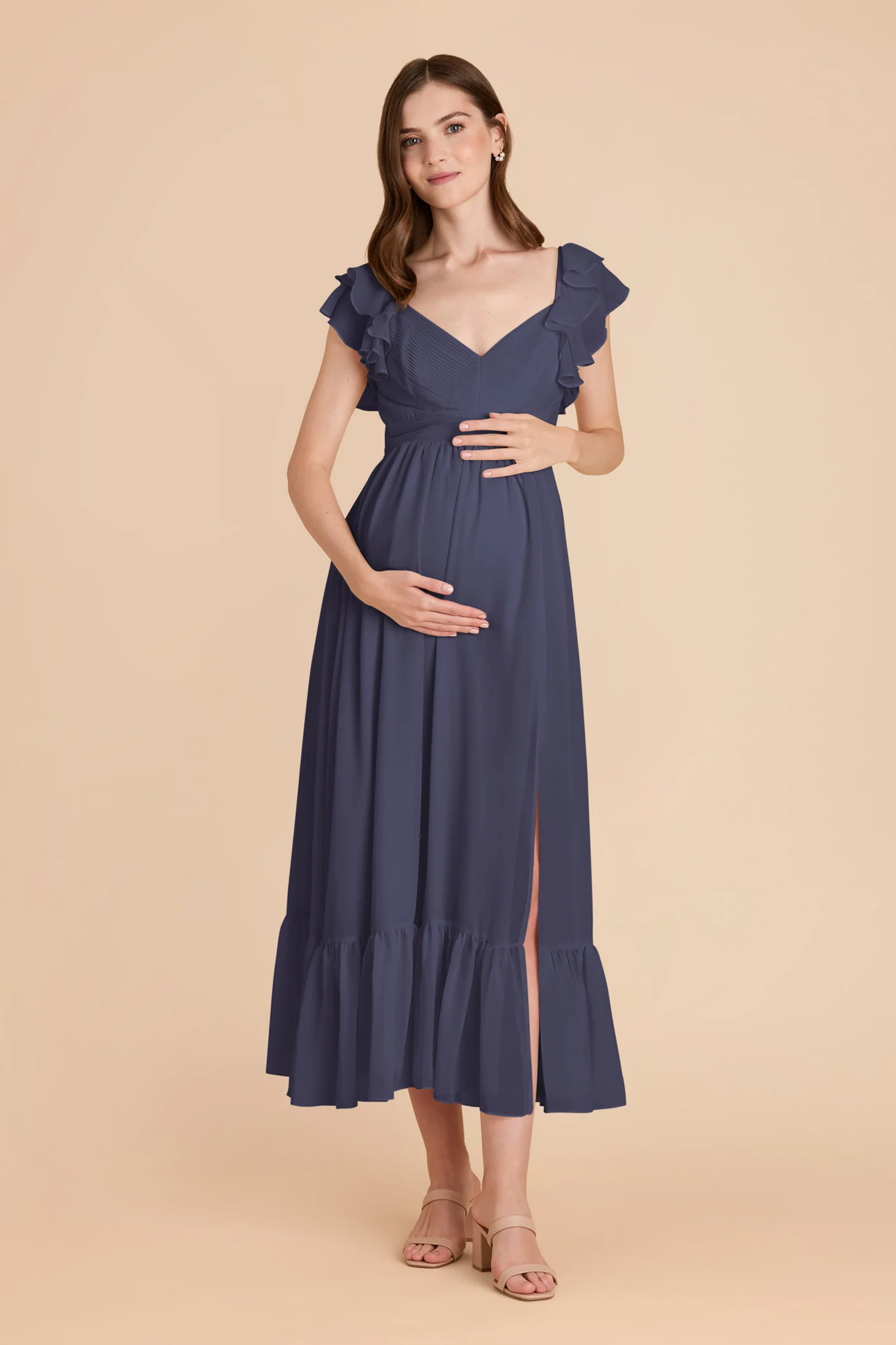 Michelle Chiffon Dress - Dusk Blue - Image 7