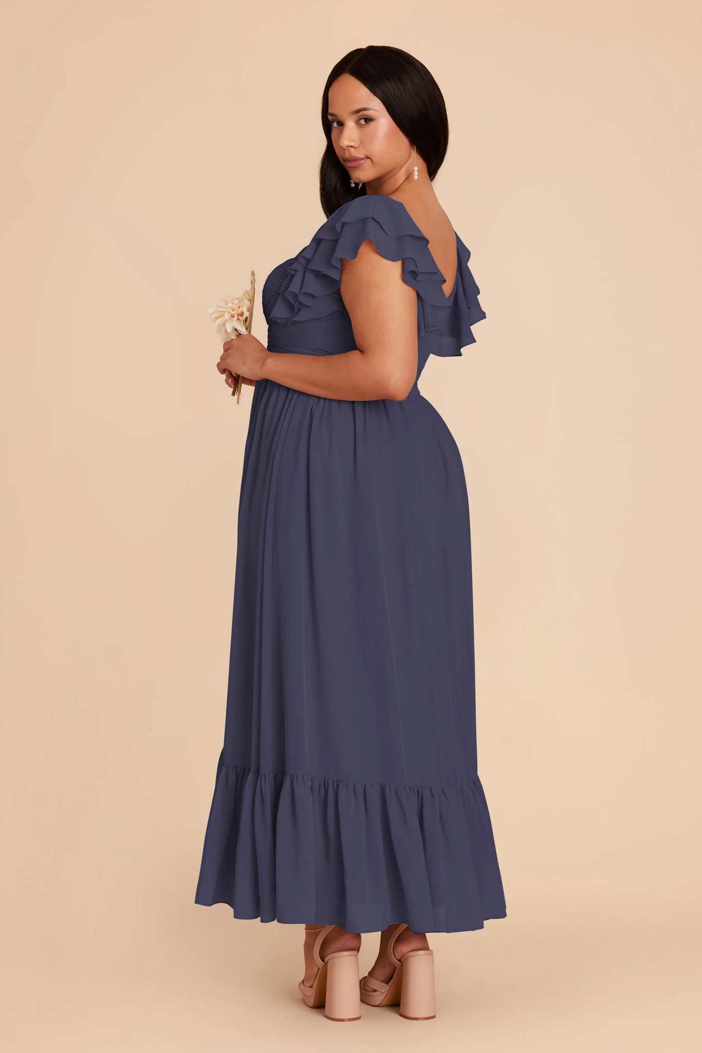 Michelle Chiffon Dress - Dusk Blue - Image 9