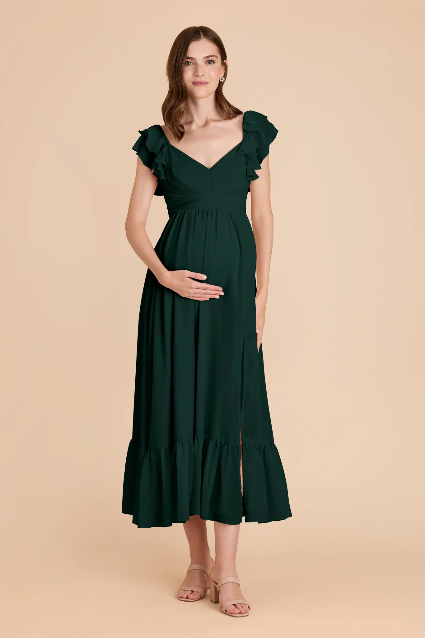 Michelle Chiffon Dress - Emerald - Image 7
