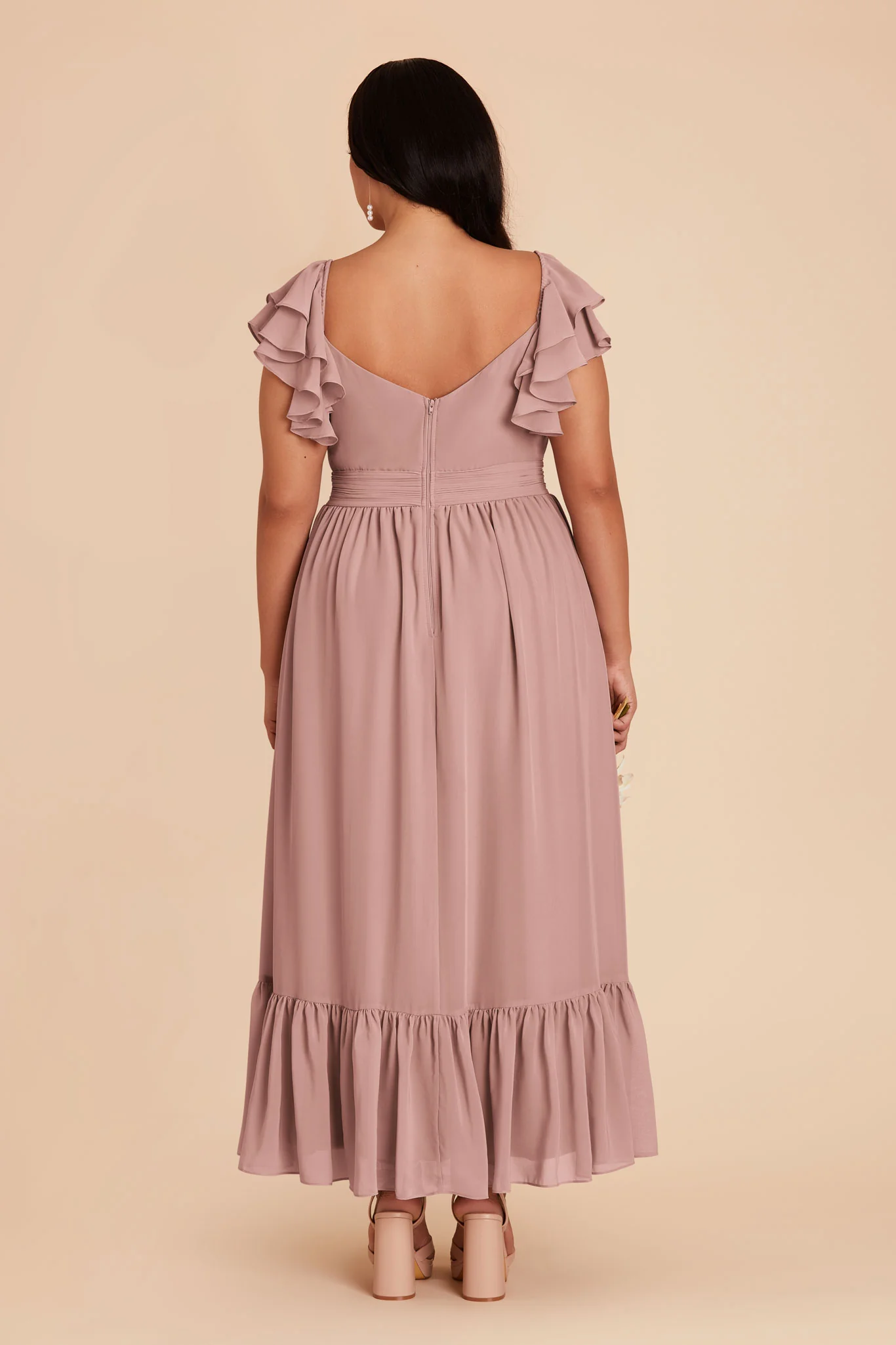 Michelle Chiffon Dress - English Rose - Image 10