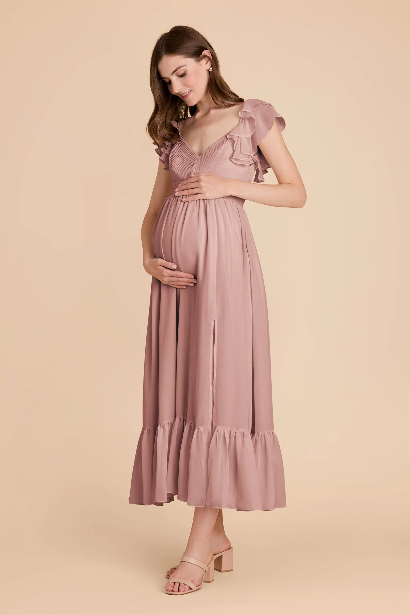Michelle Chiffon Dress - English Rose - Image 6