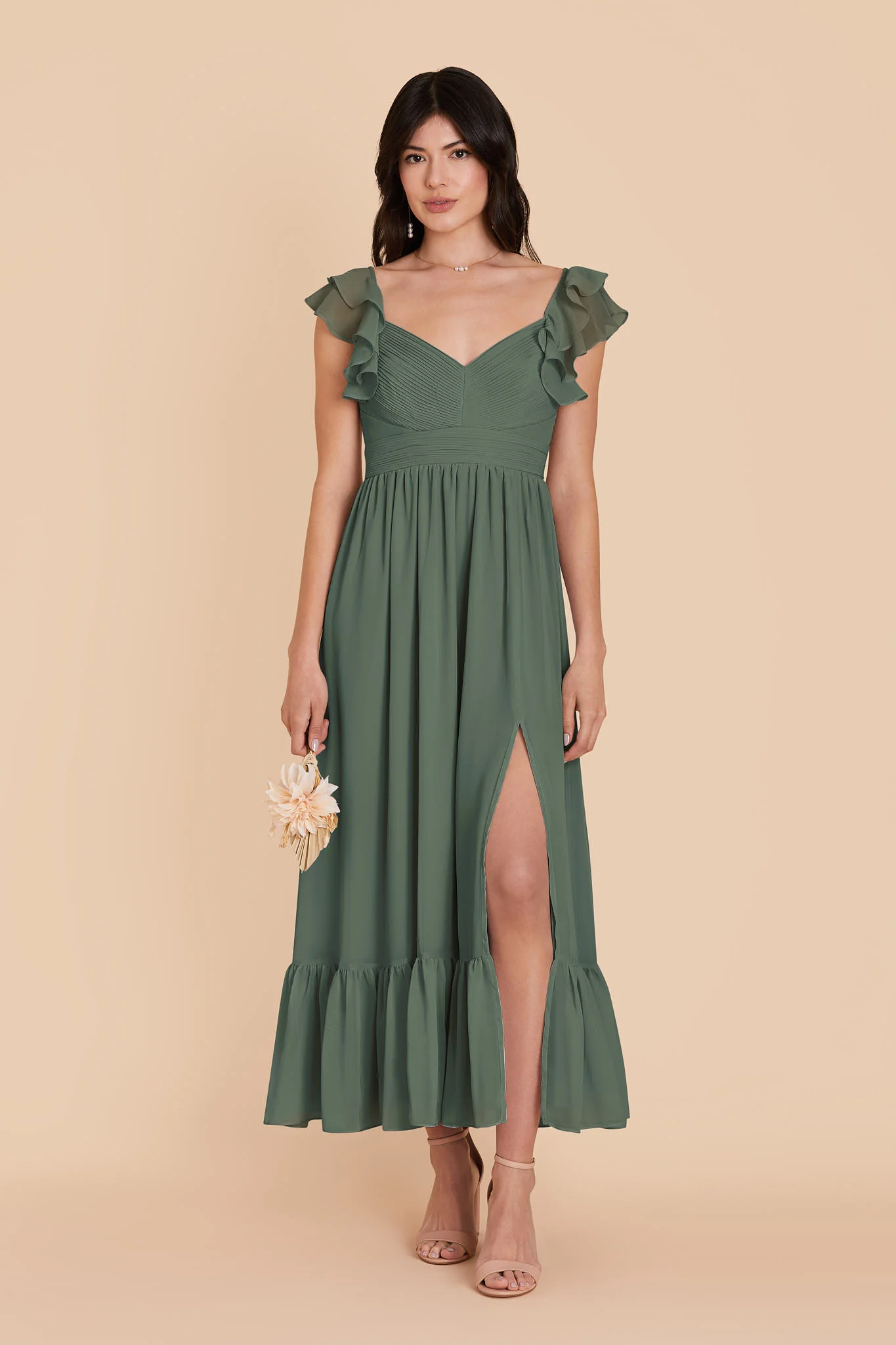 Michelle Chiffon Dress - Eucalyptus - Image 3