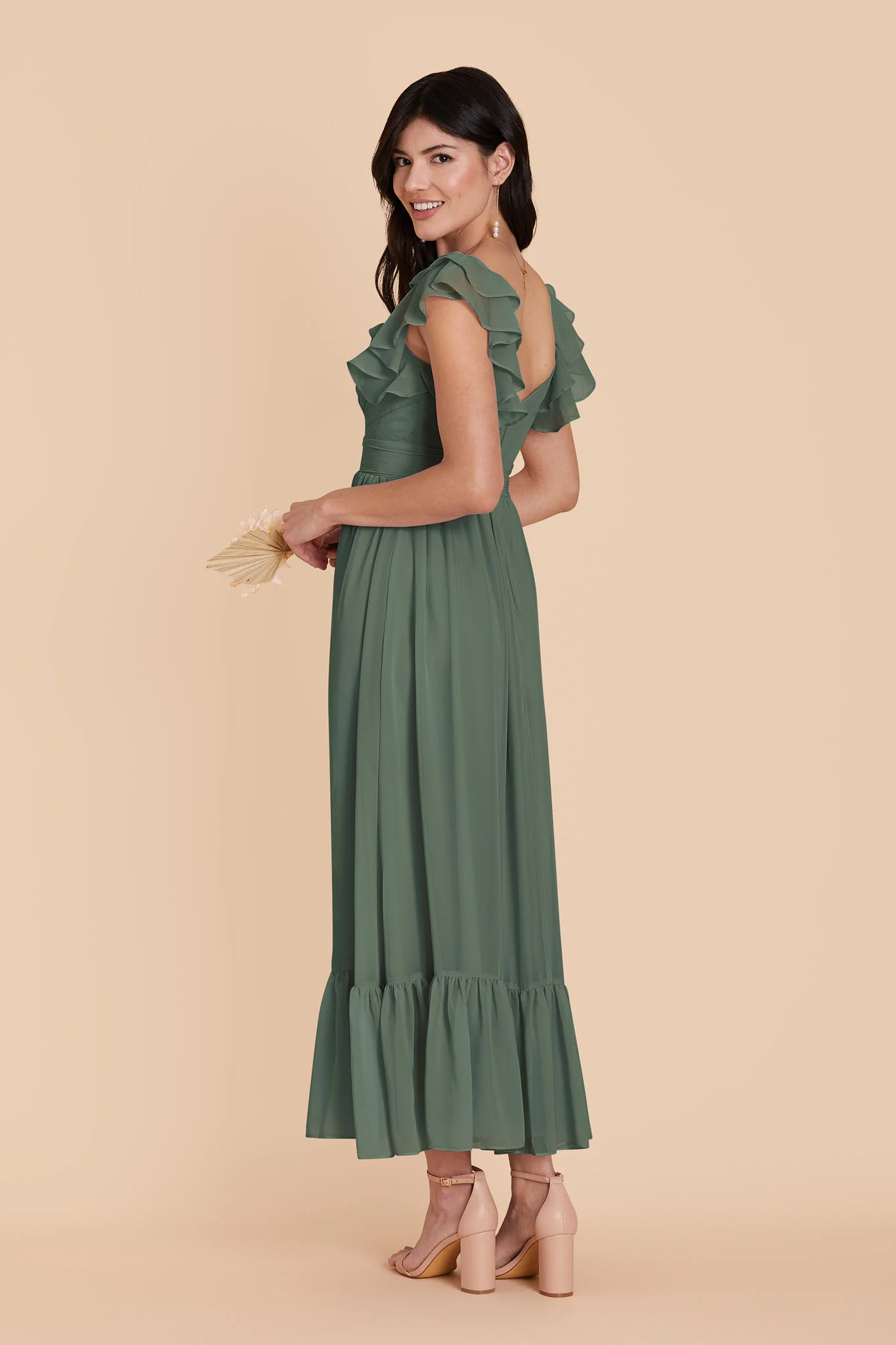 Michelle Chiffon Dress - Eucalyptus - Image 4