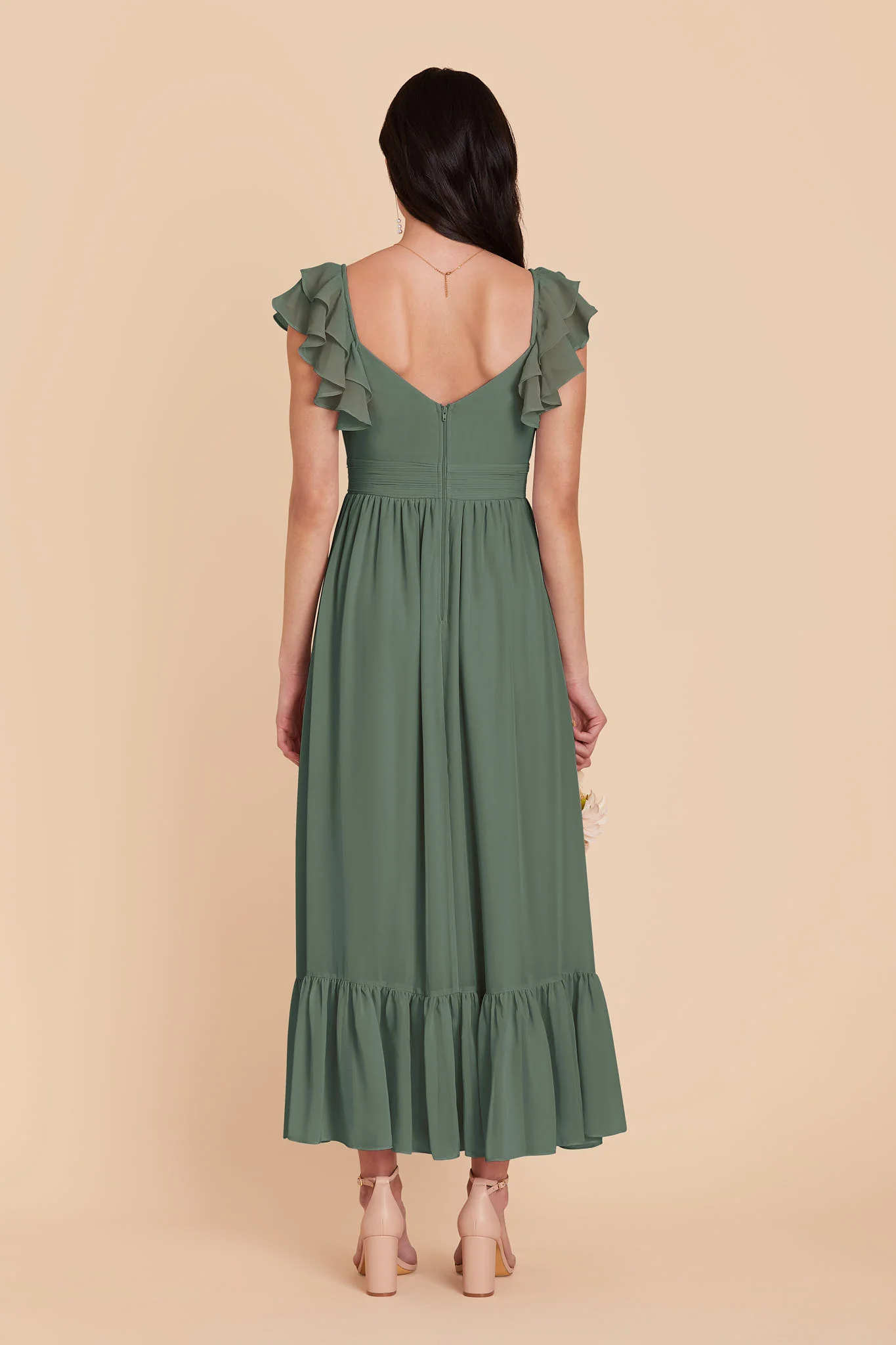 Michelle Chiffon Dress - Eucalyptus - Image 5