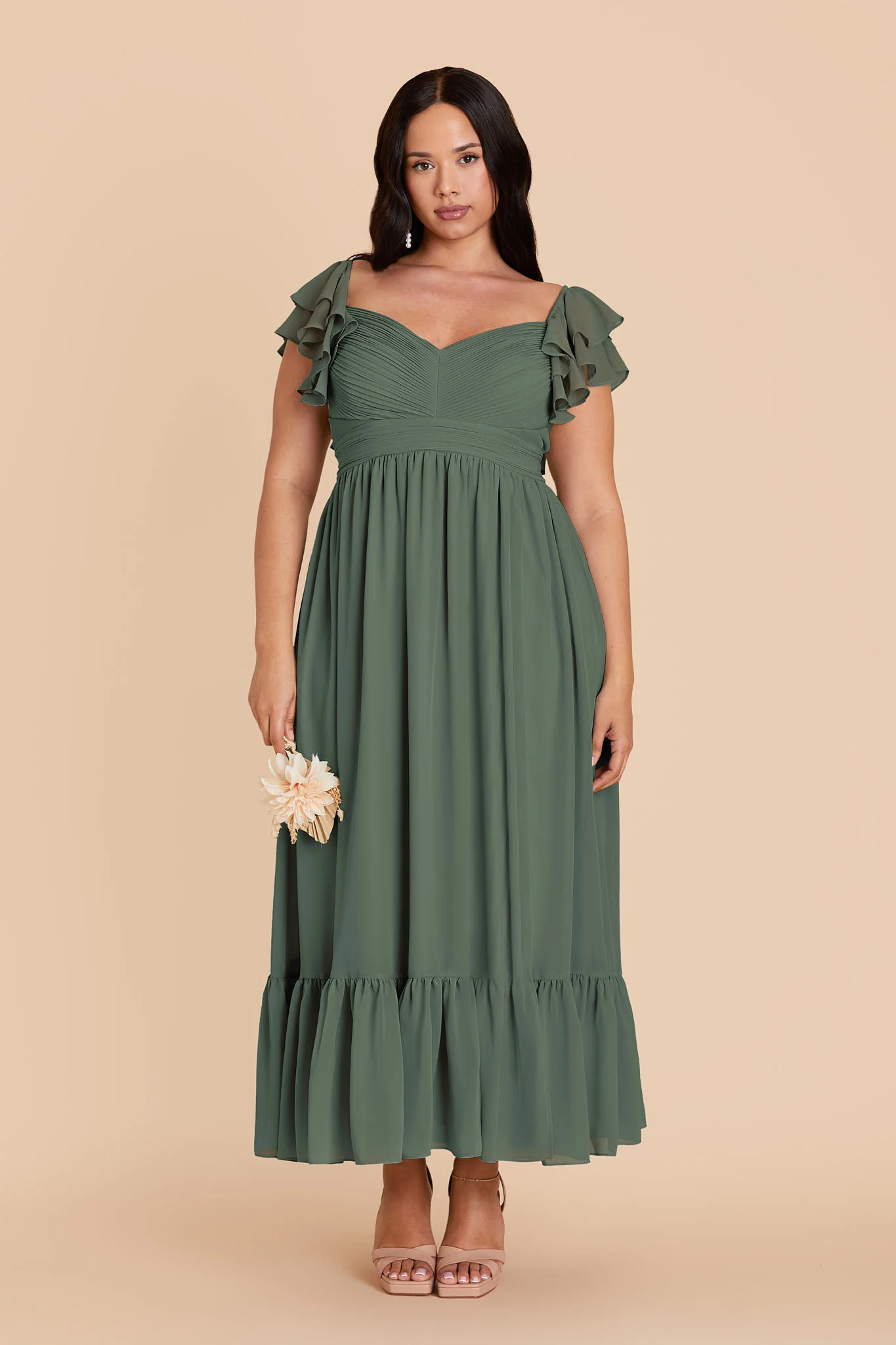 Michelle Chiffon Dress - Eucalyptus - Image 6