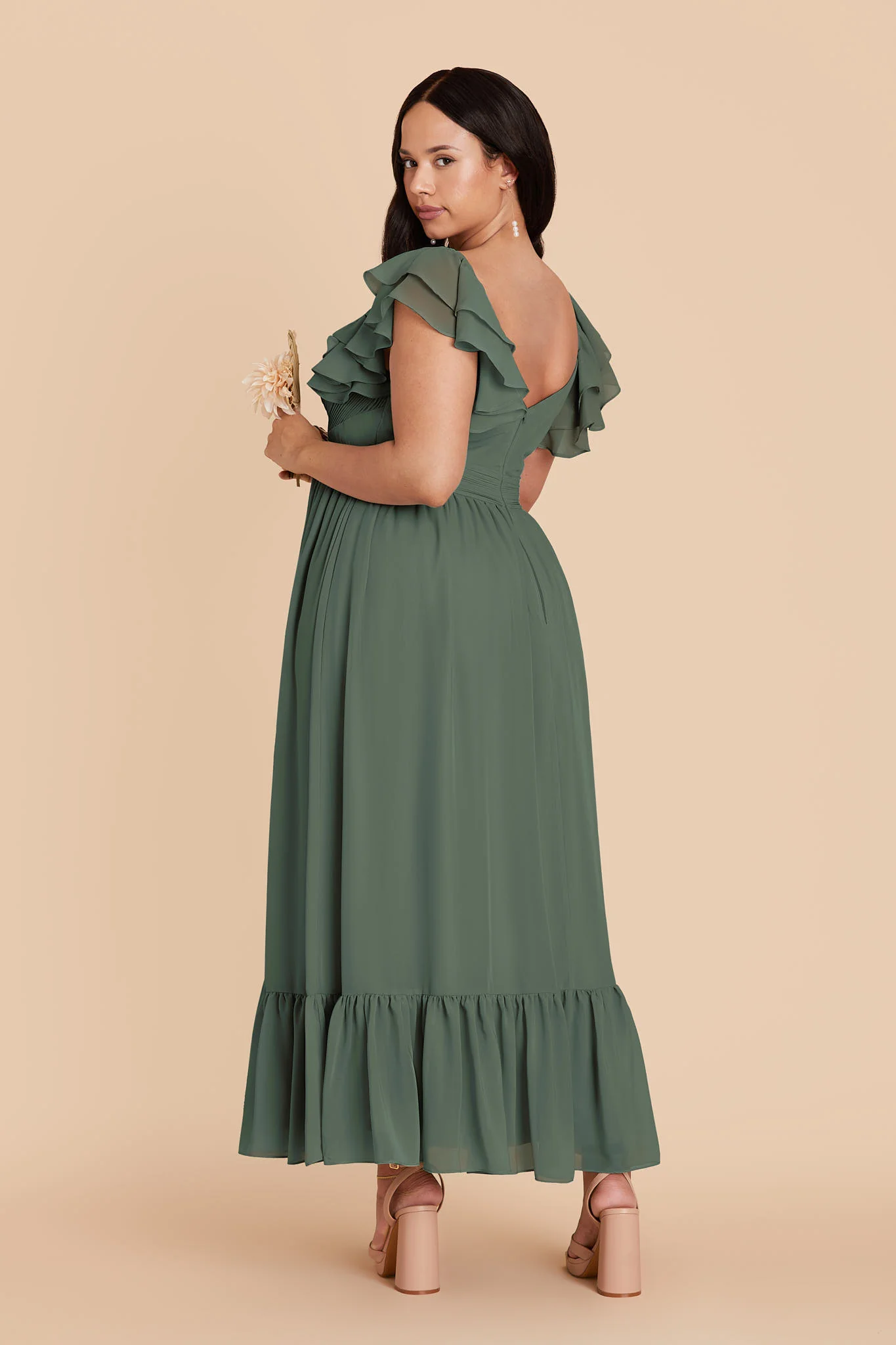 Michelle Chiffon Dress - Eucalyptus - Image 7