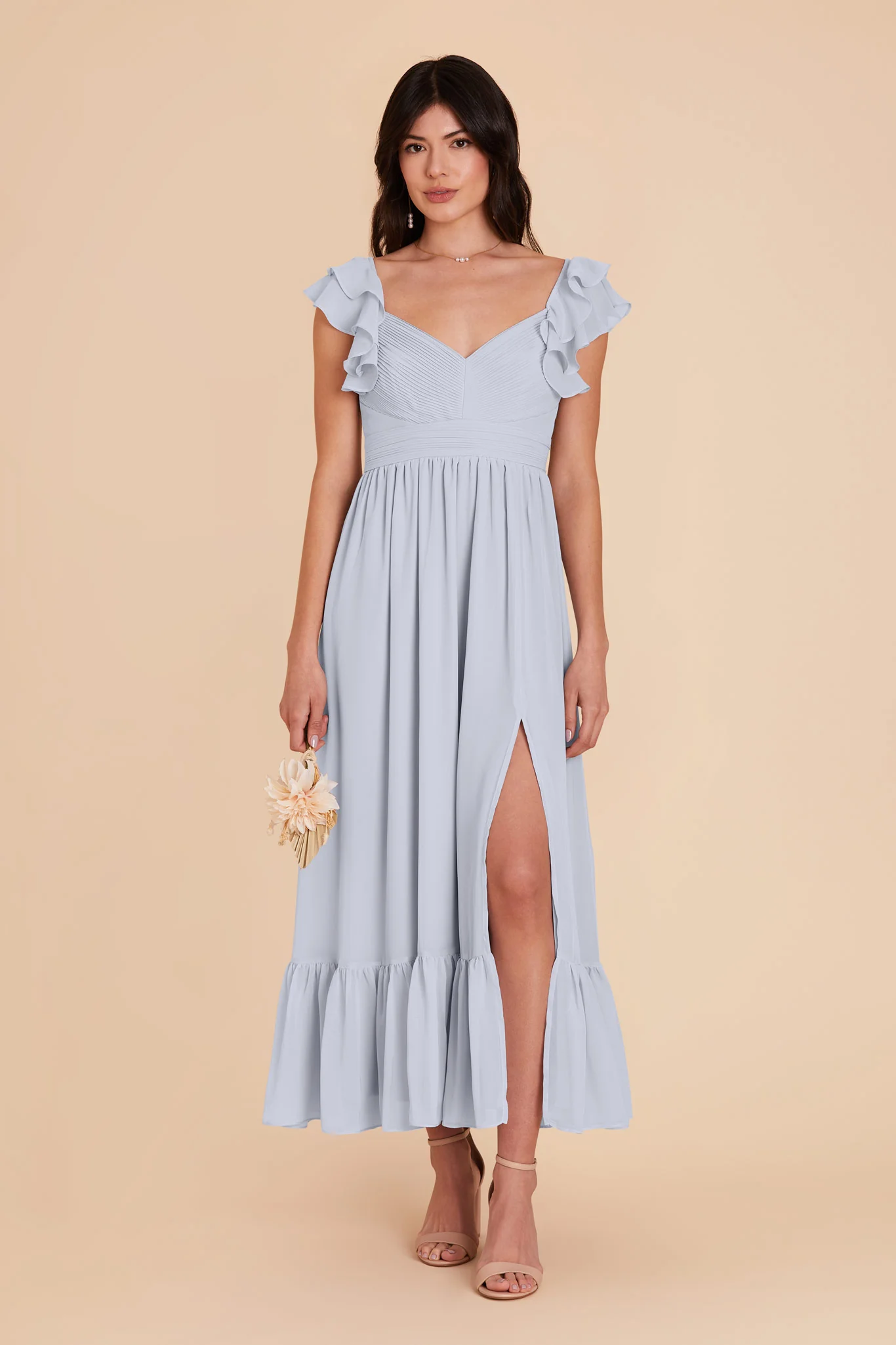 Michelle Chiffon Dress - Ice Blue - Image 4