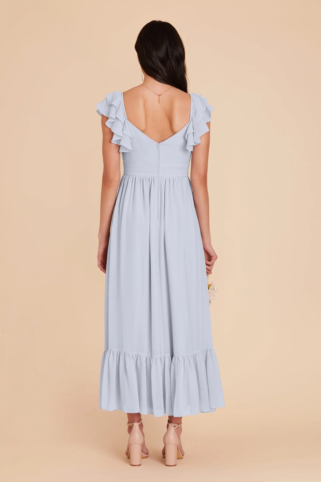 Michelle Chiffon Dress - Ice Blue - Image 6