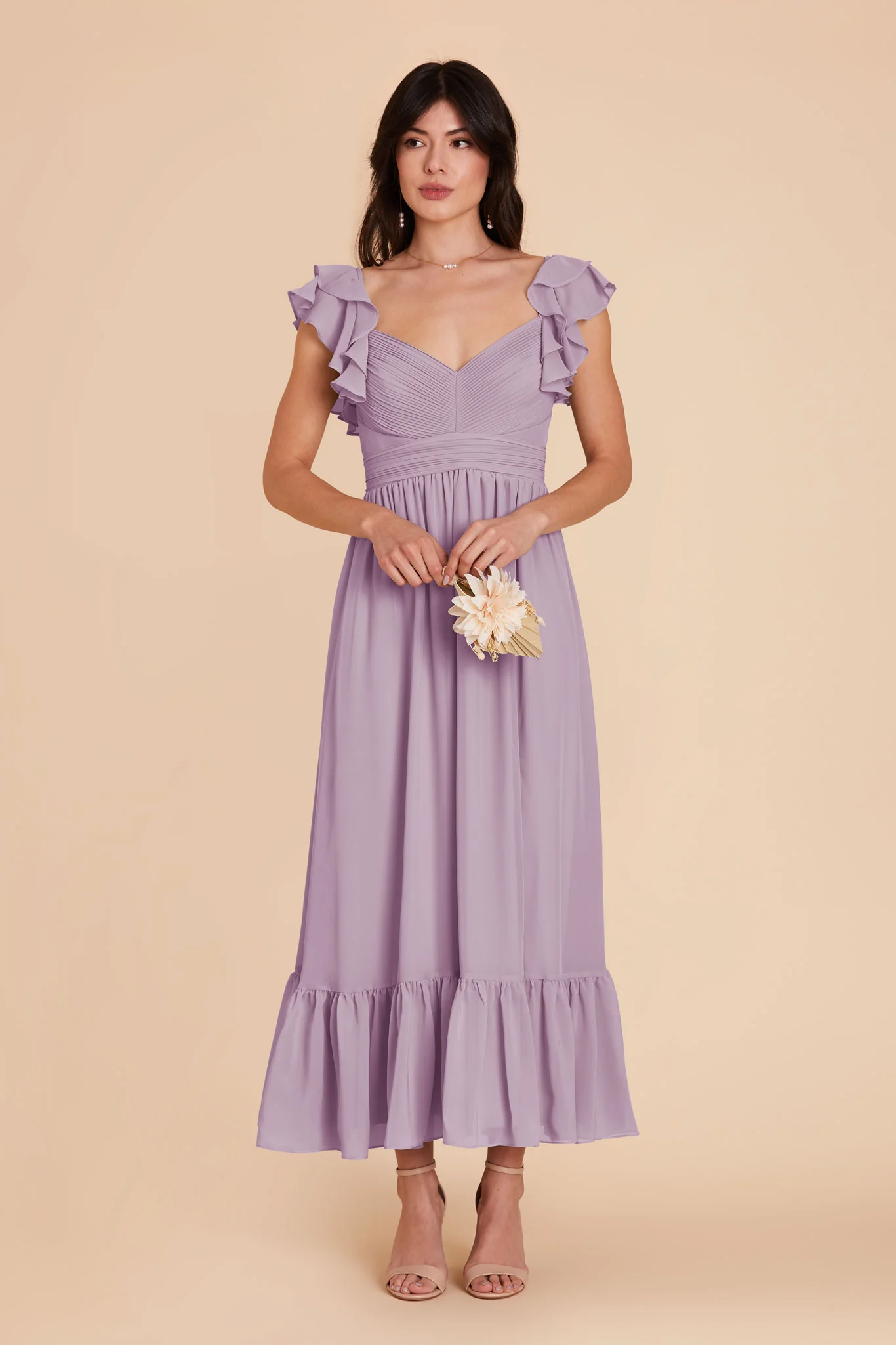 Michelle Chiffon Dress - Lavender - Image 4