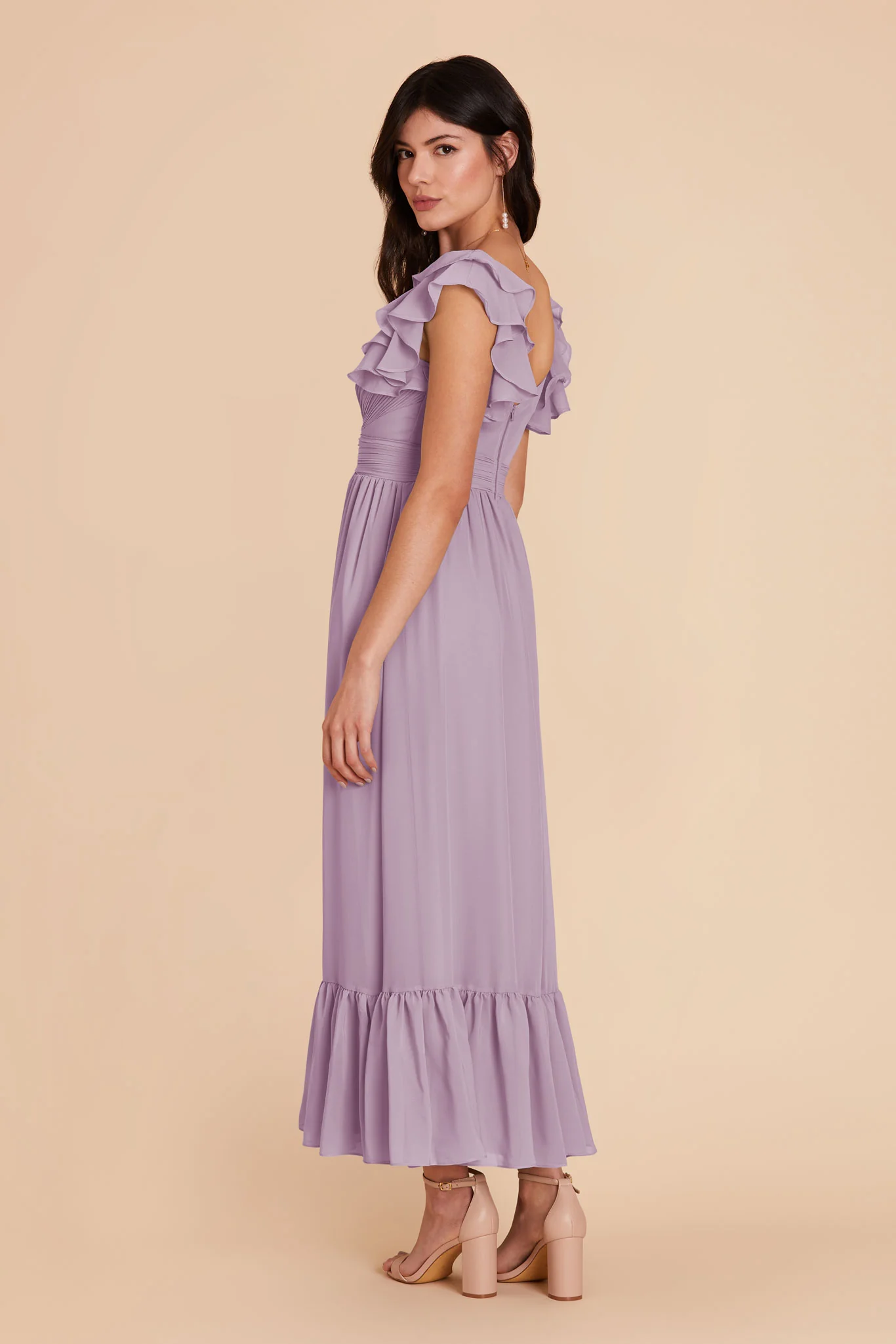 Michelle Chiffon Dress - Lavender - Image 5