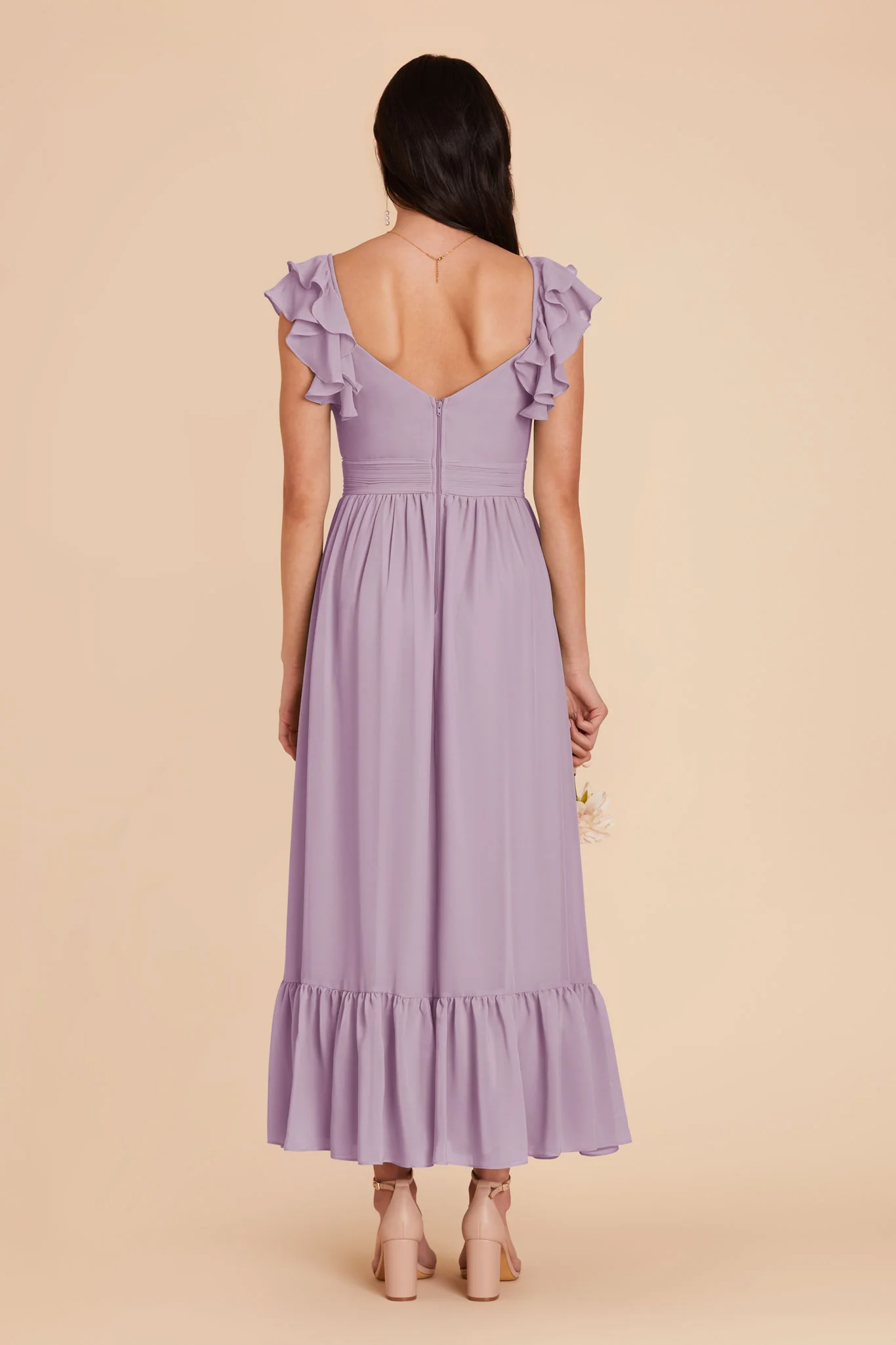 Michelle Chiffon Dress - Lavender - Image 6