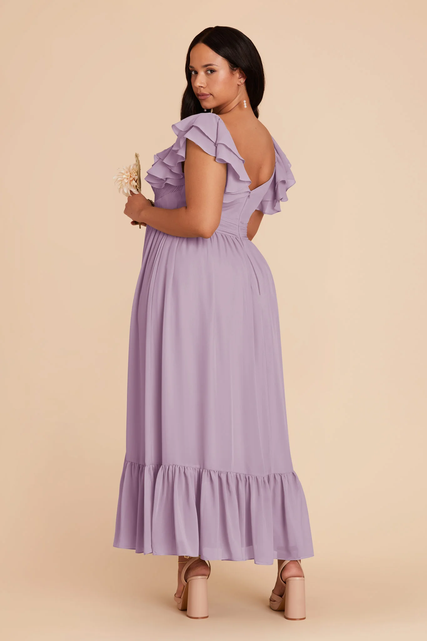 Michelle Chiffon Dress - Lavender - Image 8