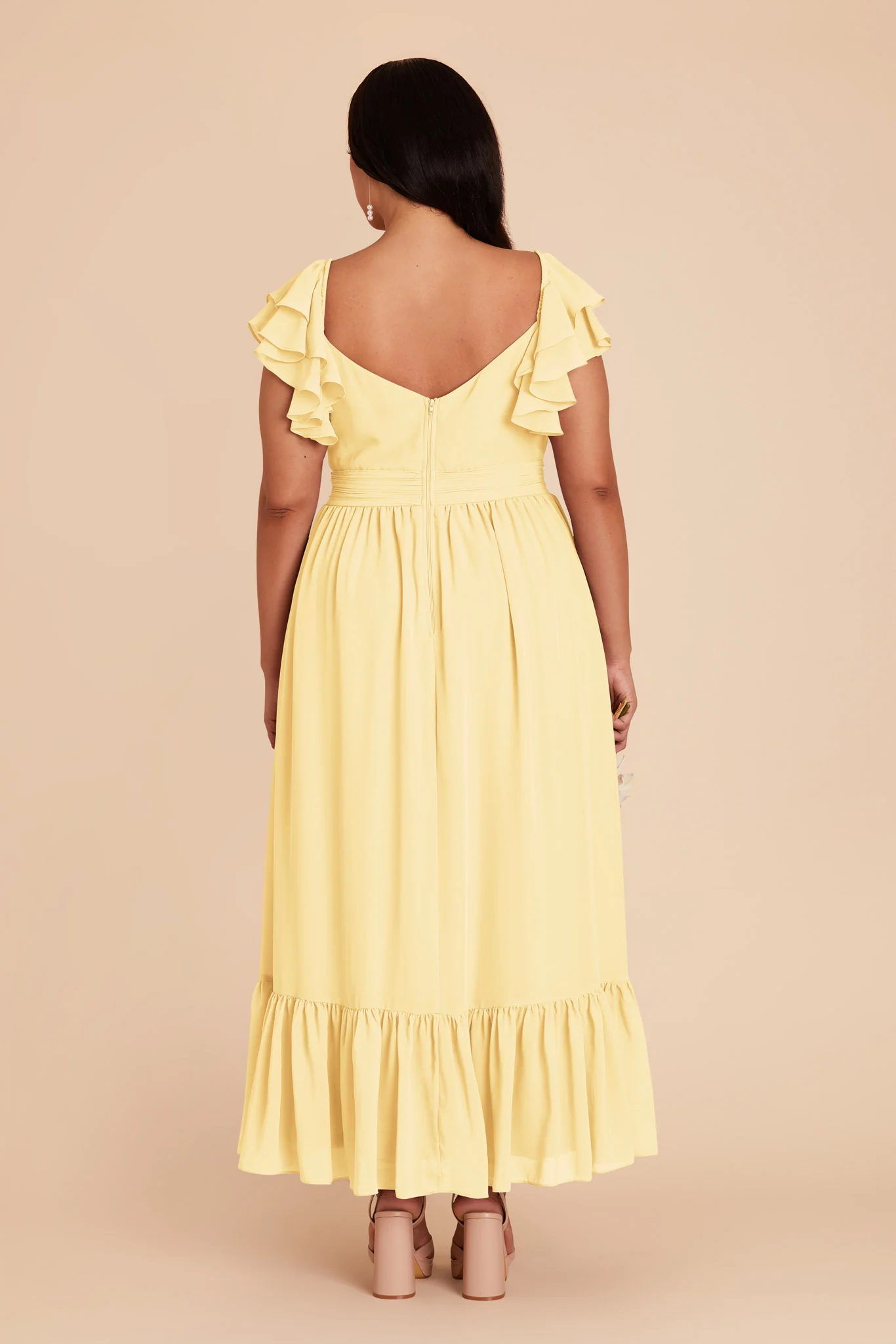Michelle Chiffon Dress - Lemon Sorbet - Image 10