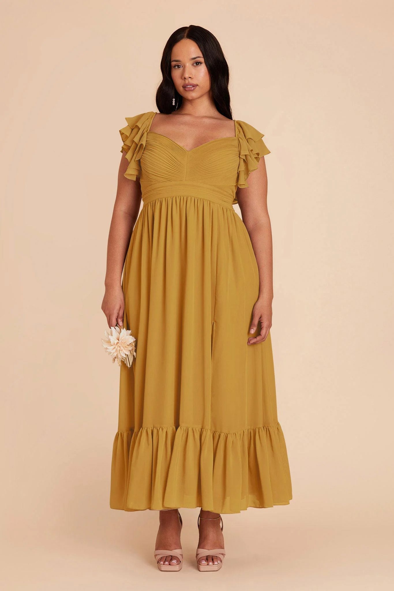 Michelle Chiffon Dress - Marigold - Image 2