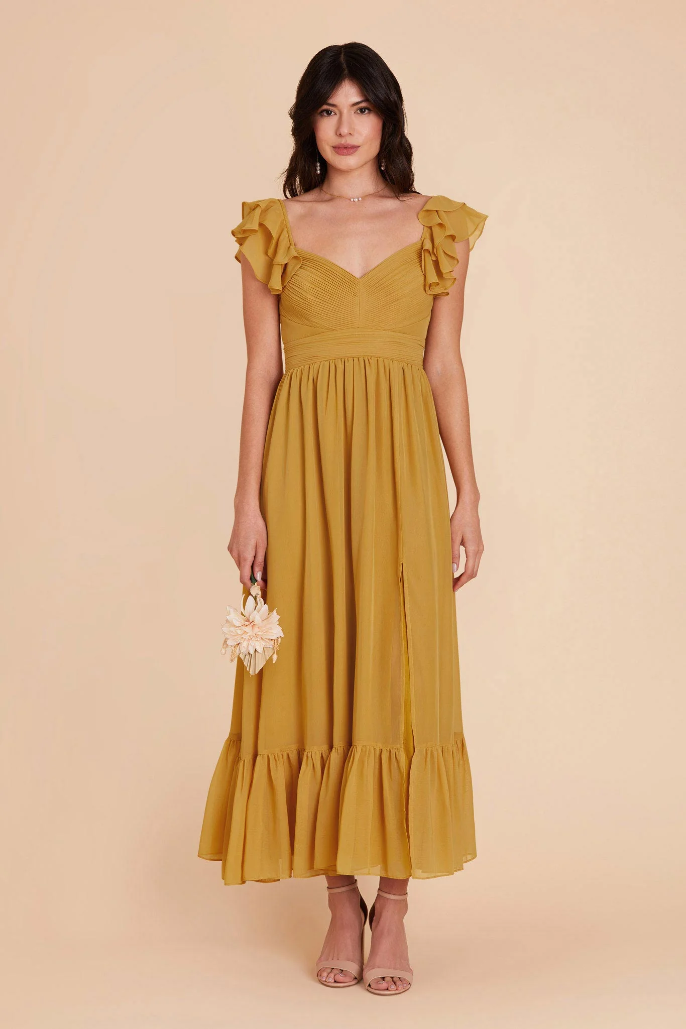 Michelle Chiffon Dress - Marigold - Image 3