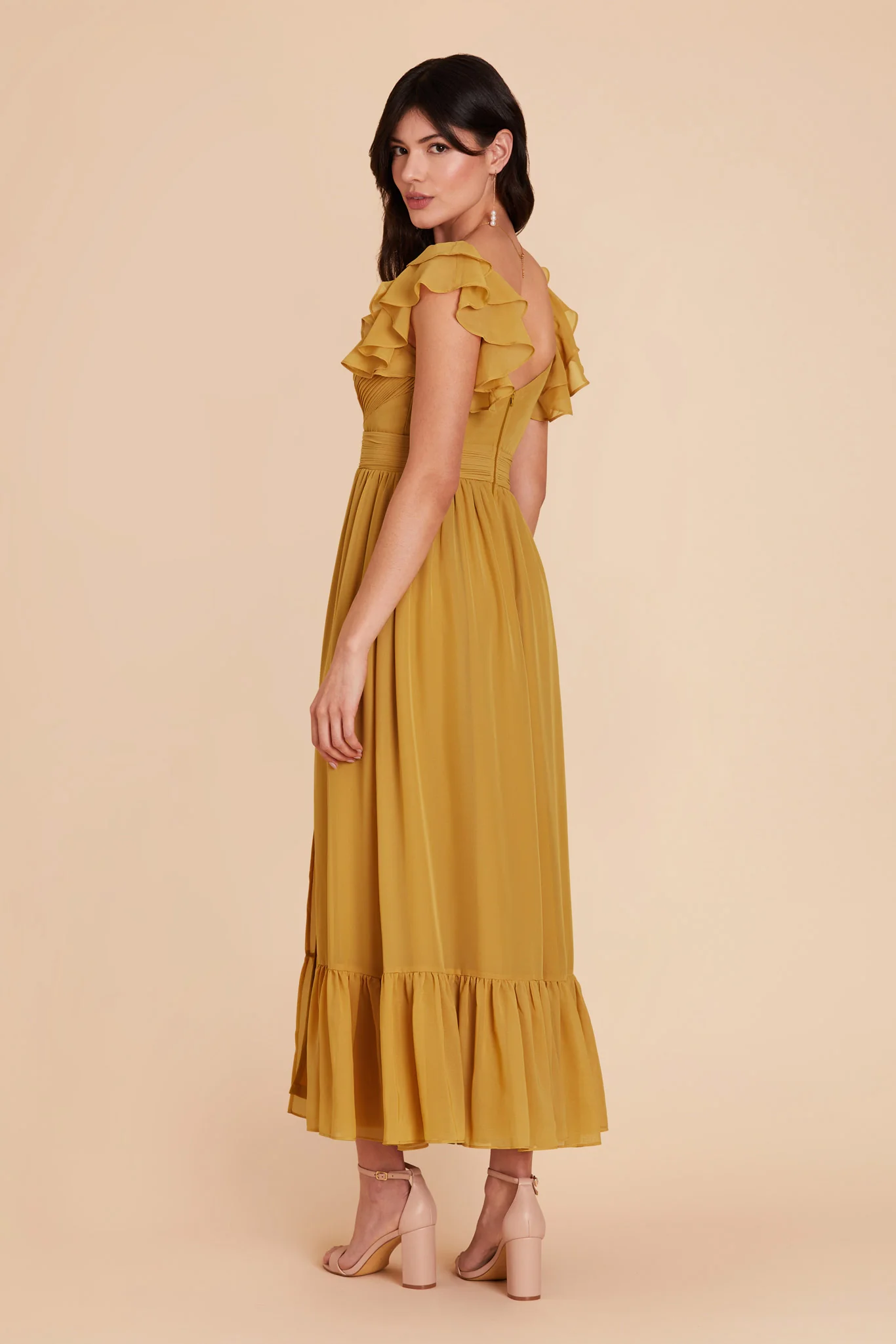 Michelle Chiffon Dress - Marigold - Image 5