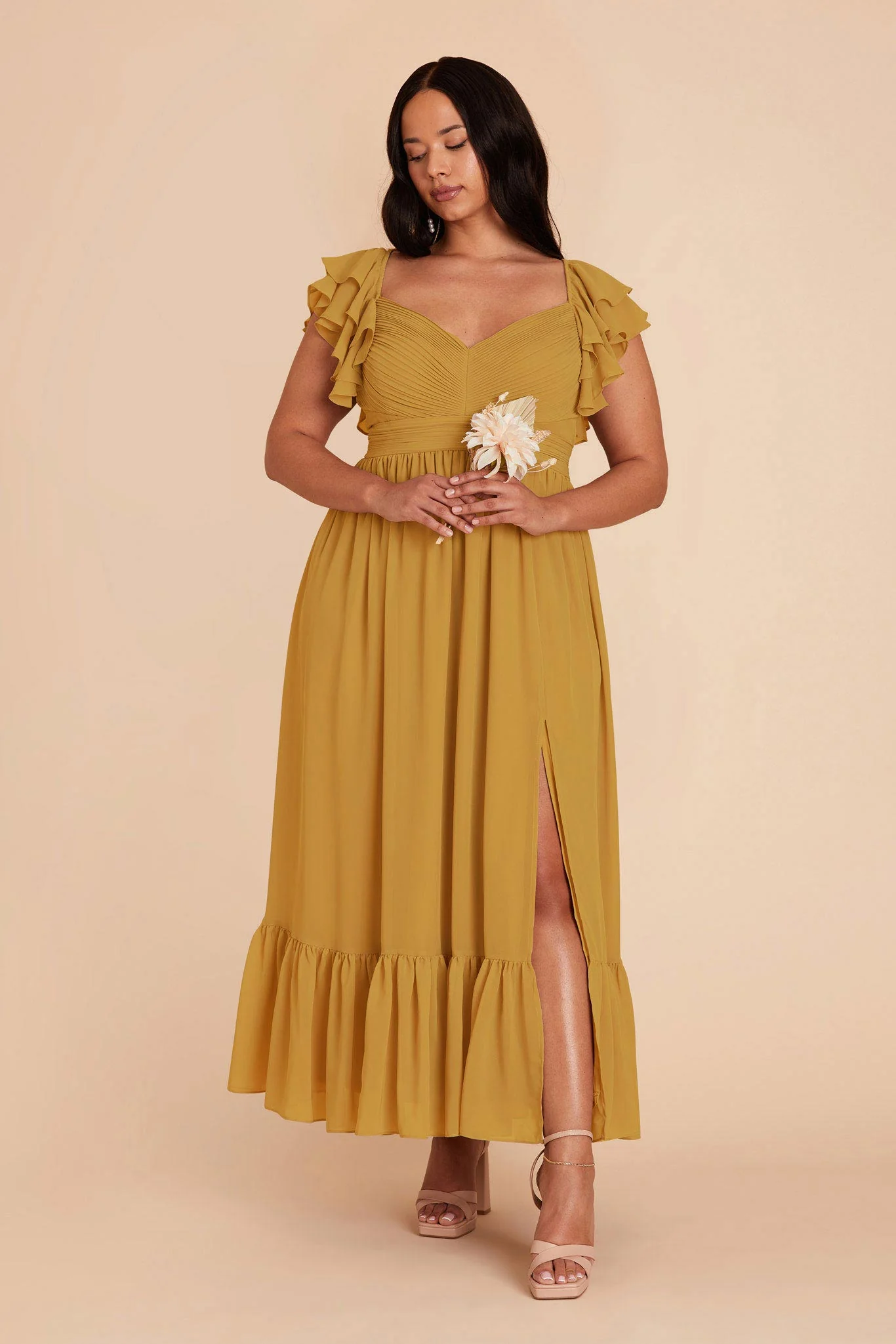 Michelle Chiffon Dress - Marigold - Image 8