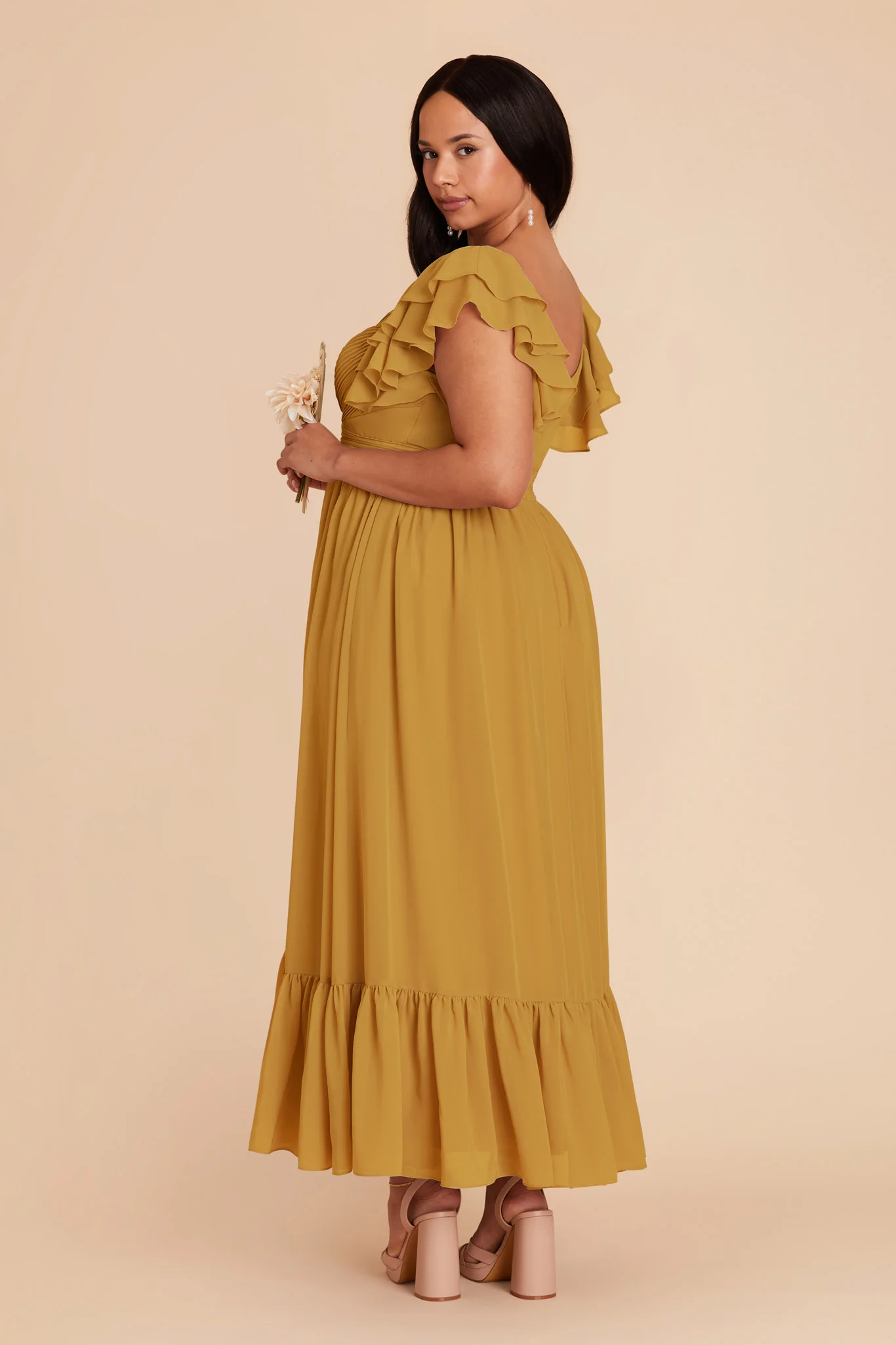 Michelle Chiffon Dress - Marigold - Image 9