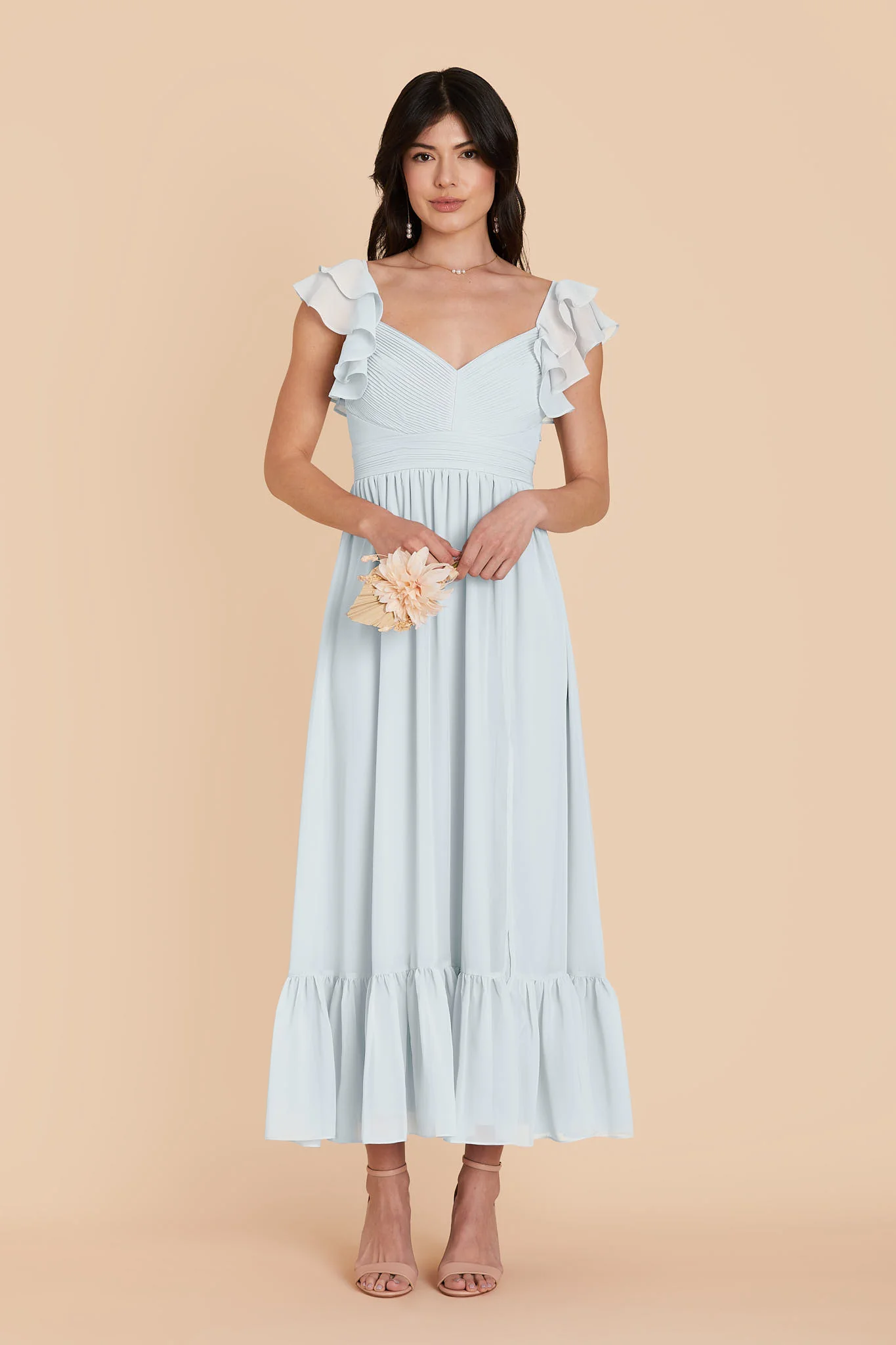 Michelle Chiffon Dress - Mist Blue