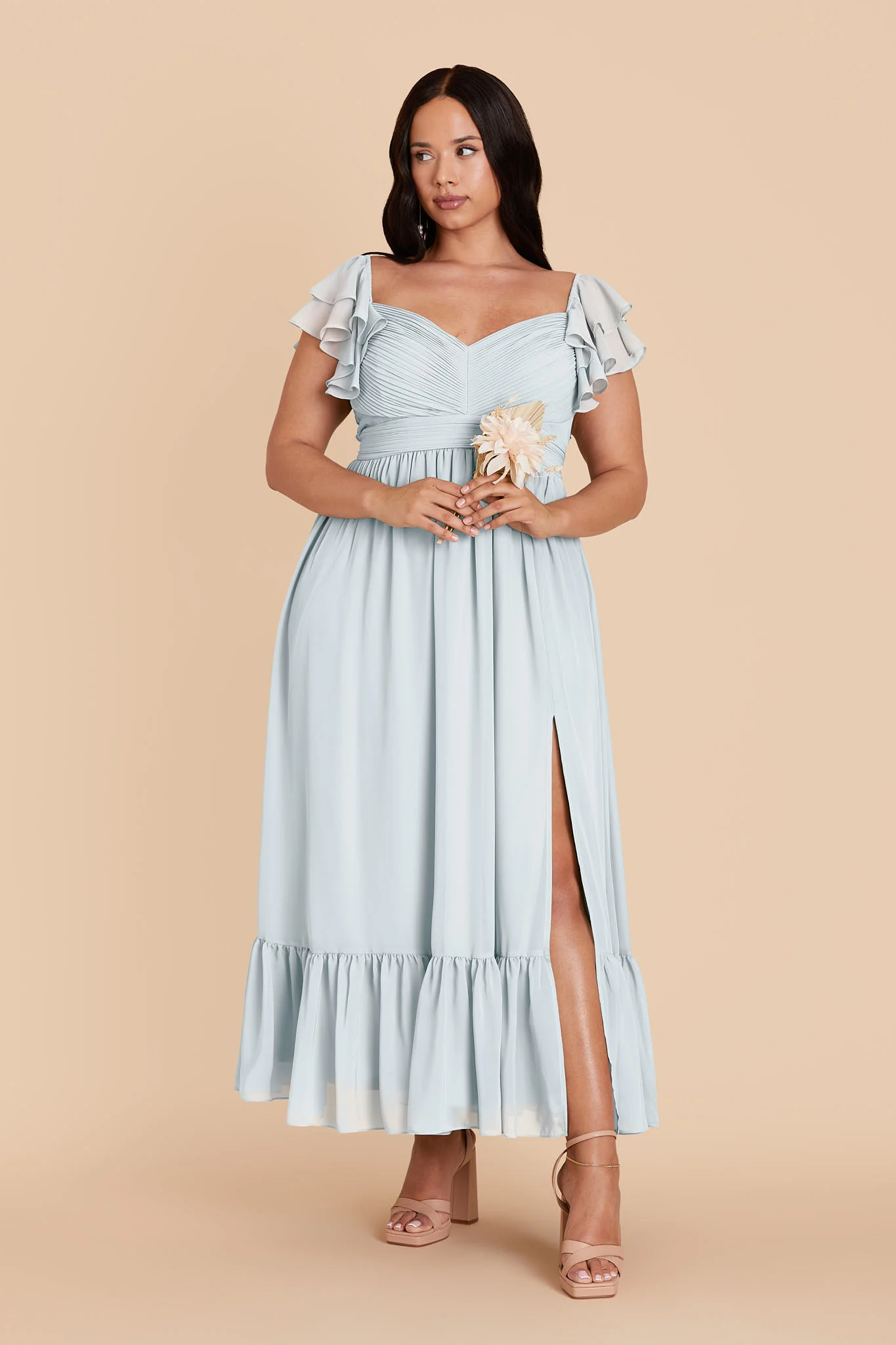 Michelle Chiffon Dress - Mist Blue - Image 2