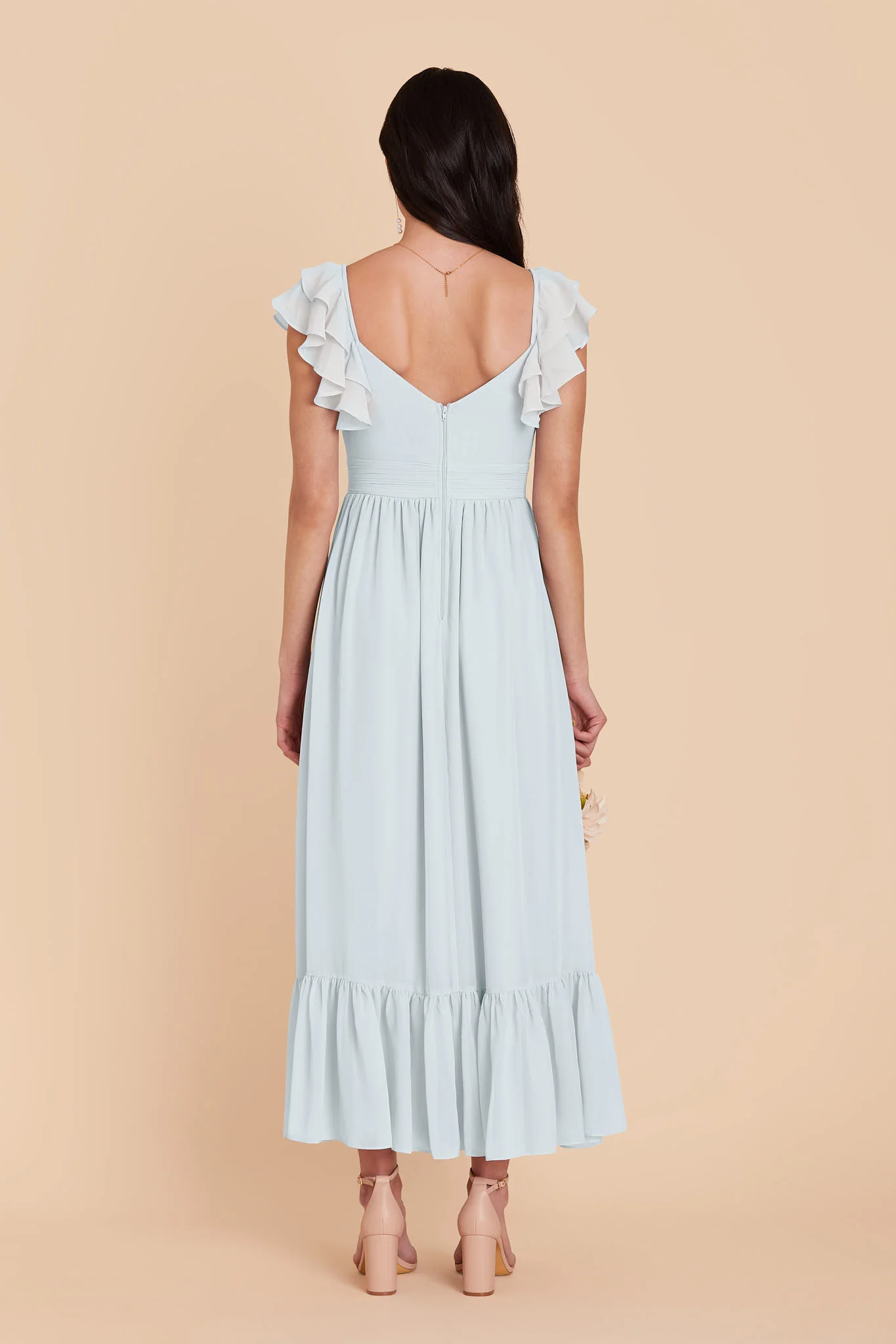 Michelle Chiffon Dress - Mist Blue - Image 5