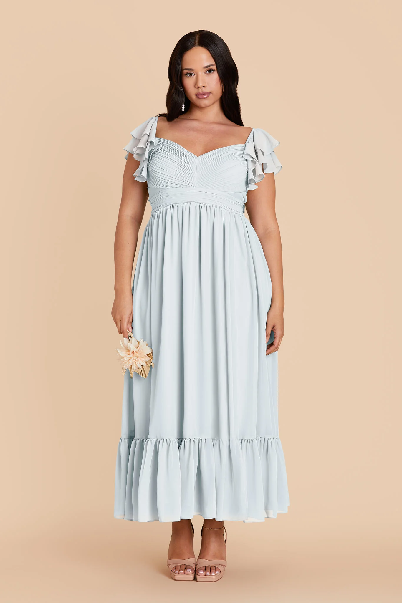 Michelle Chiffon Dress - Mist Blue - Image 6
