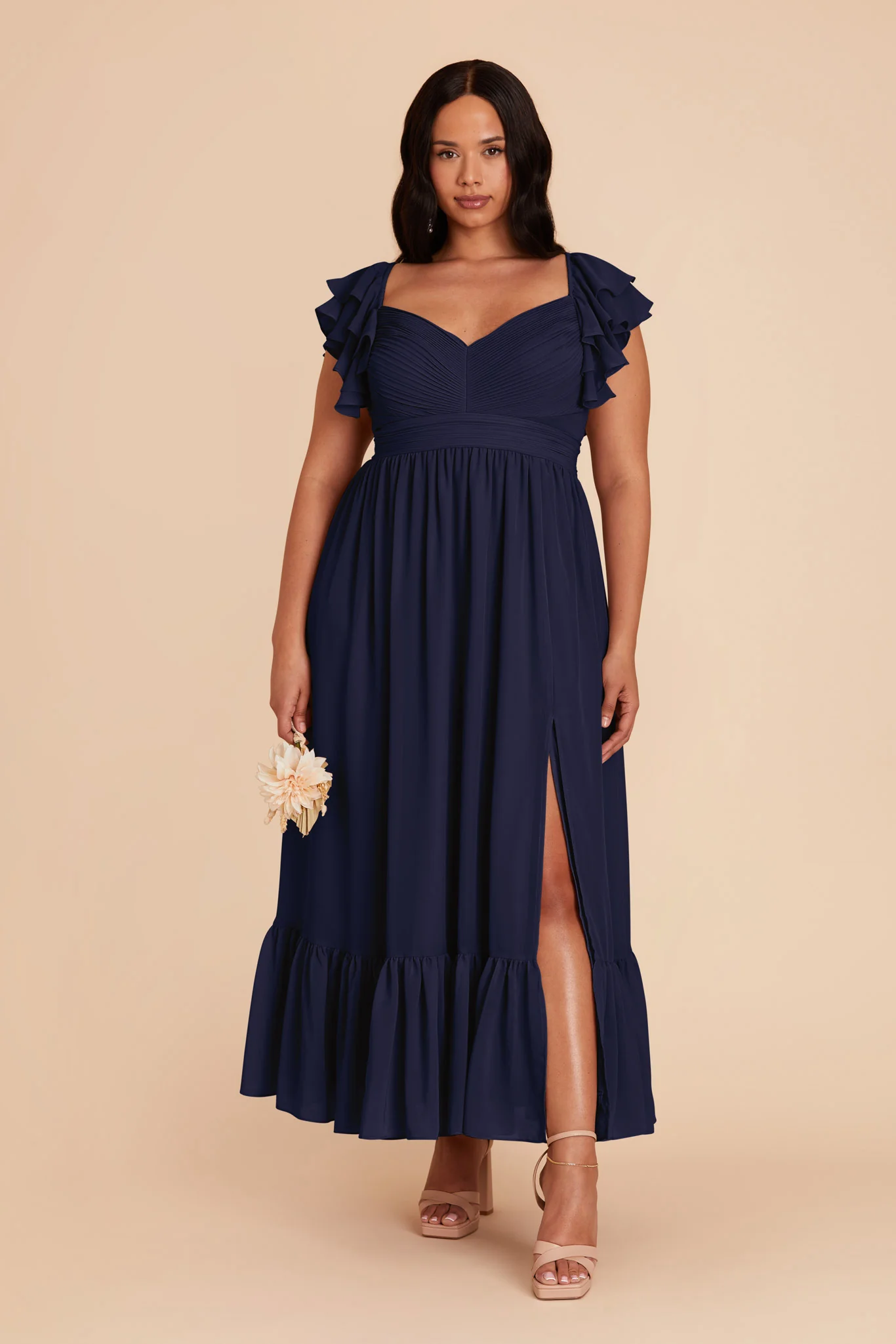 Michelle Chiffon Dress - Navy - Image 2
