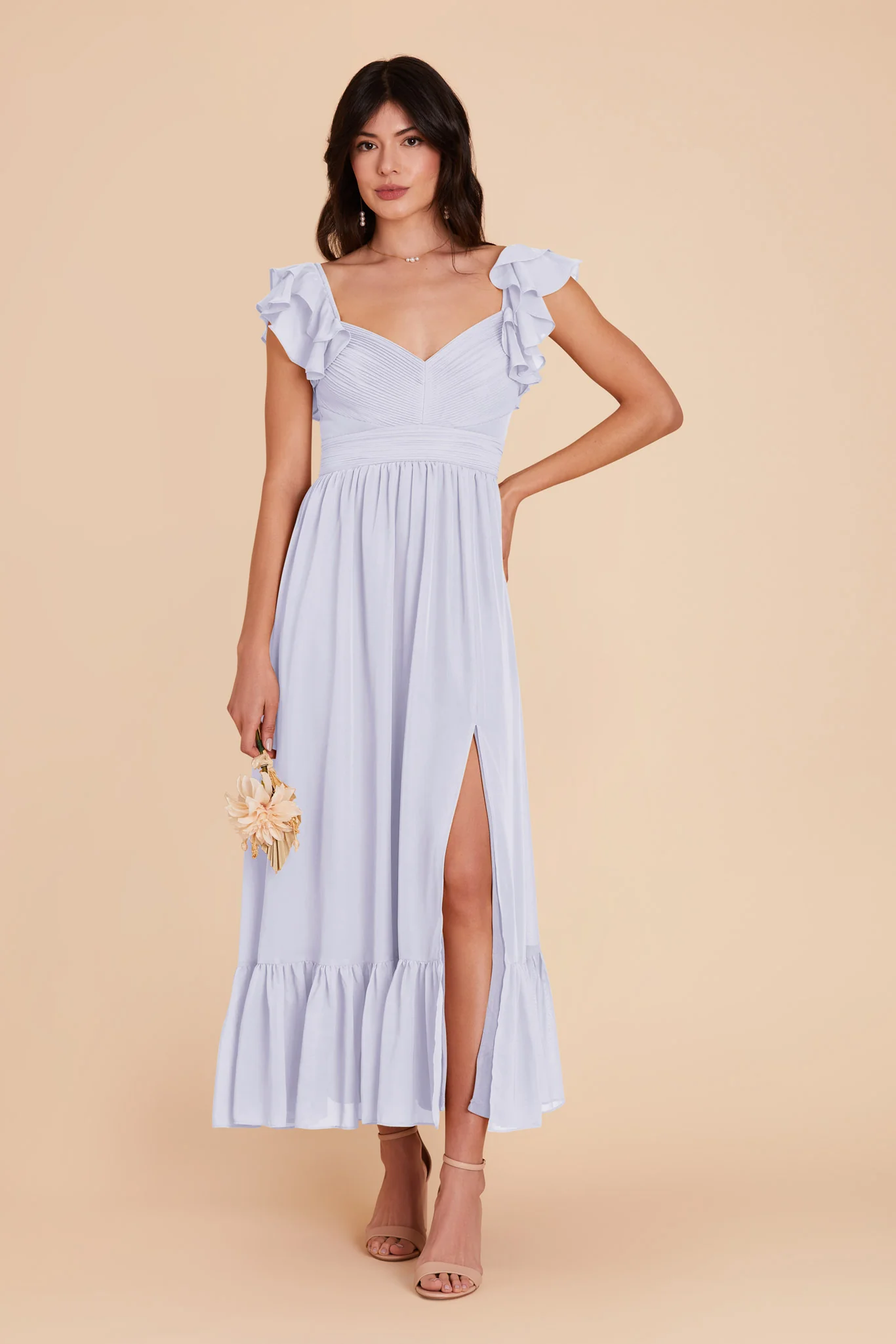 Michelle Chiffon Dress - Periwinkle Blue - Image 3