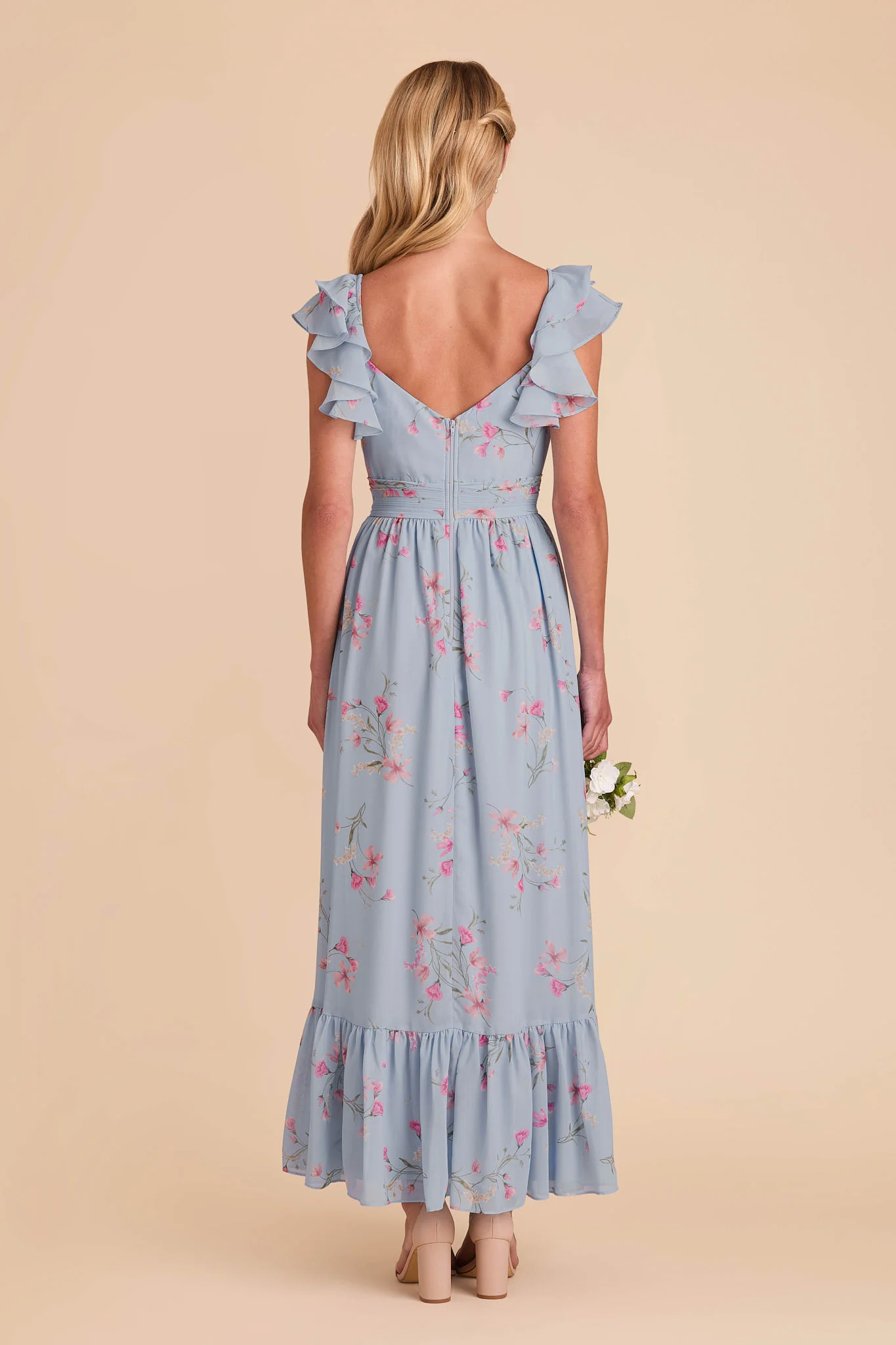 Michelle Chiffon Dress - Periwinkle Blue Le Fleur - Image 4