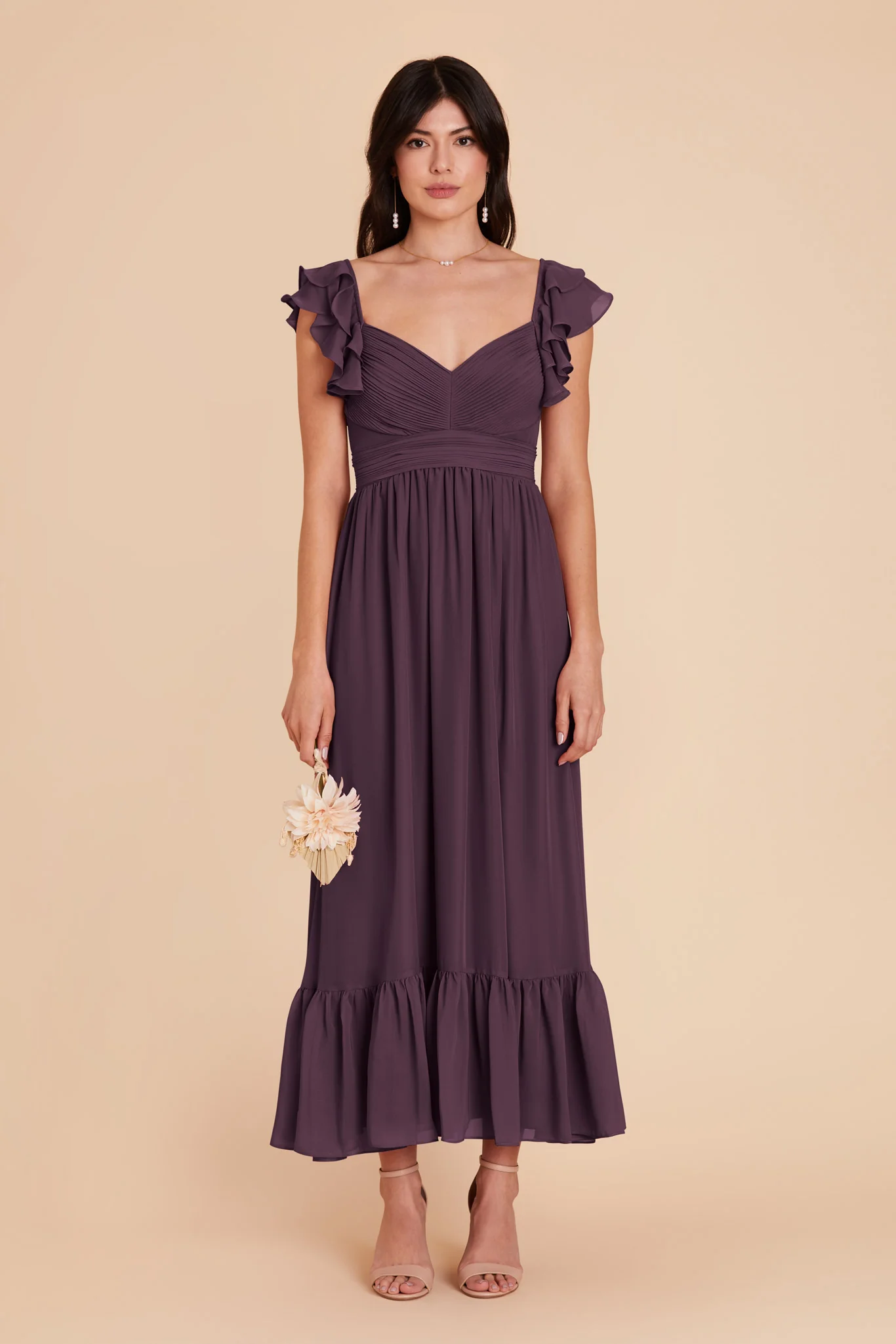 Michelle Chiffon Dress - Plum - Image 3