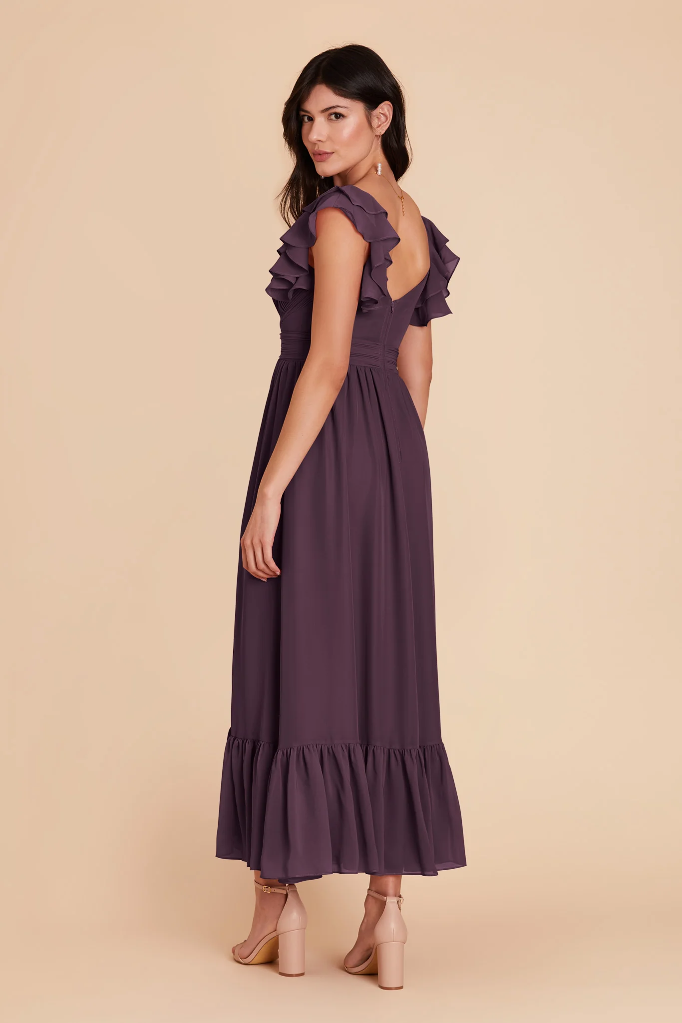 Michelle Chiffon Dress - Plum - Image 4