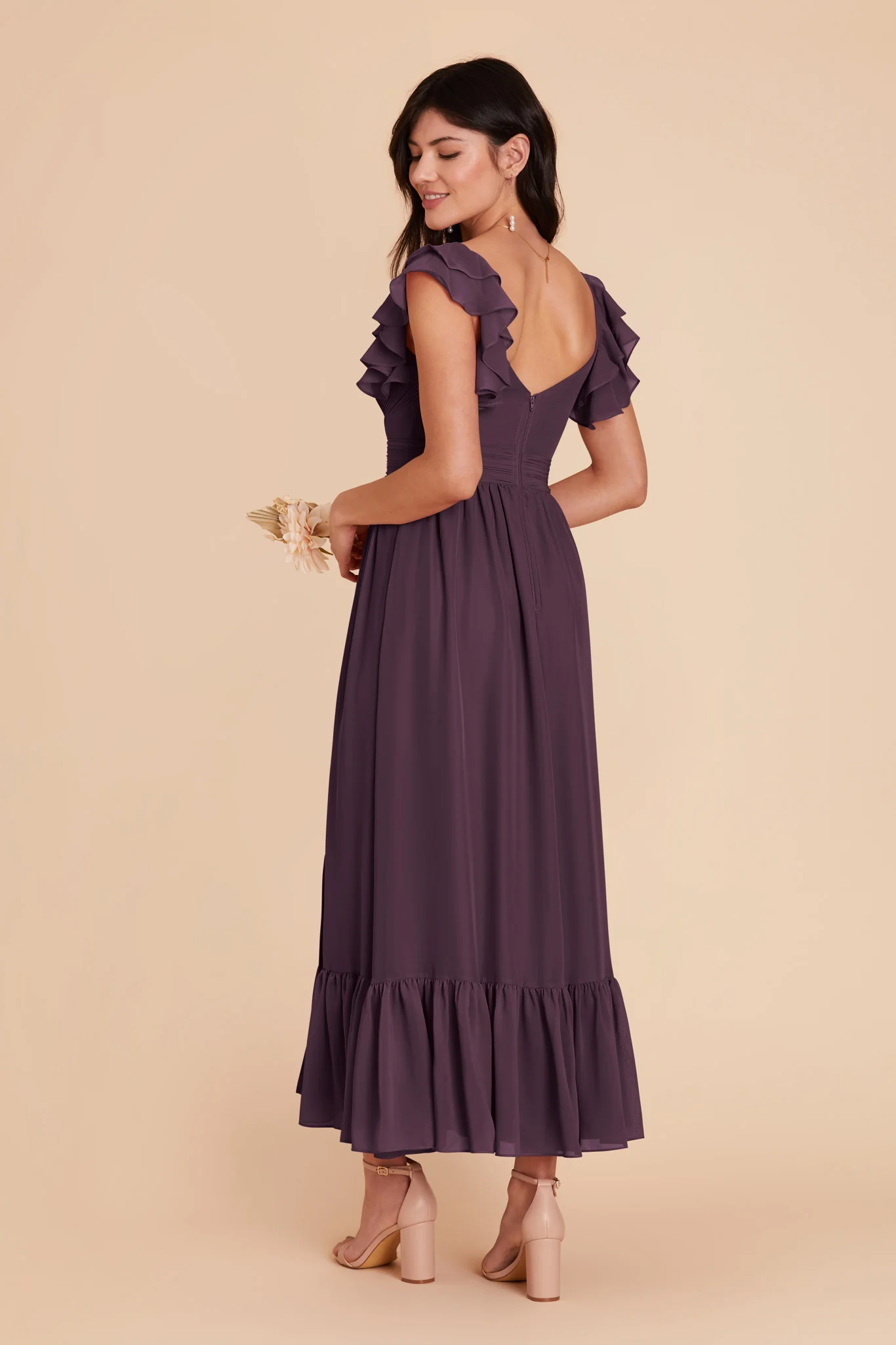 Michelle Chiffon Dress - Plum - Image 5