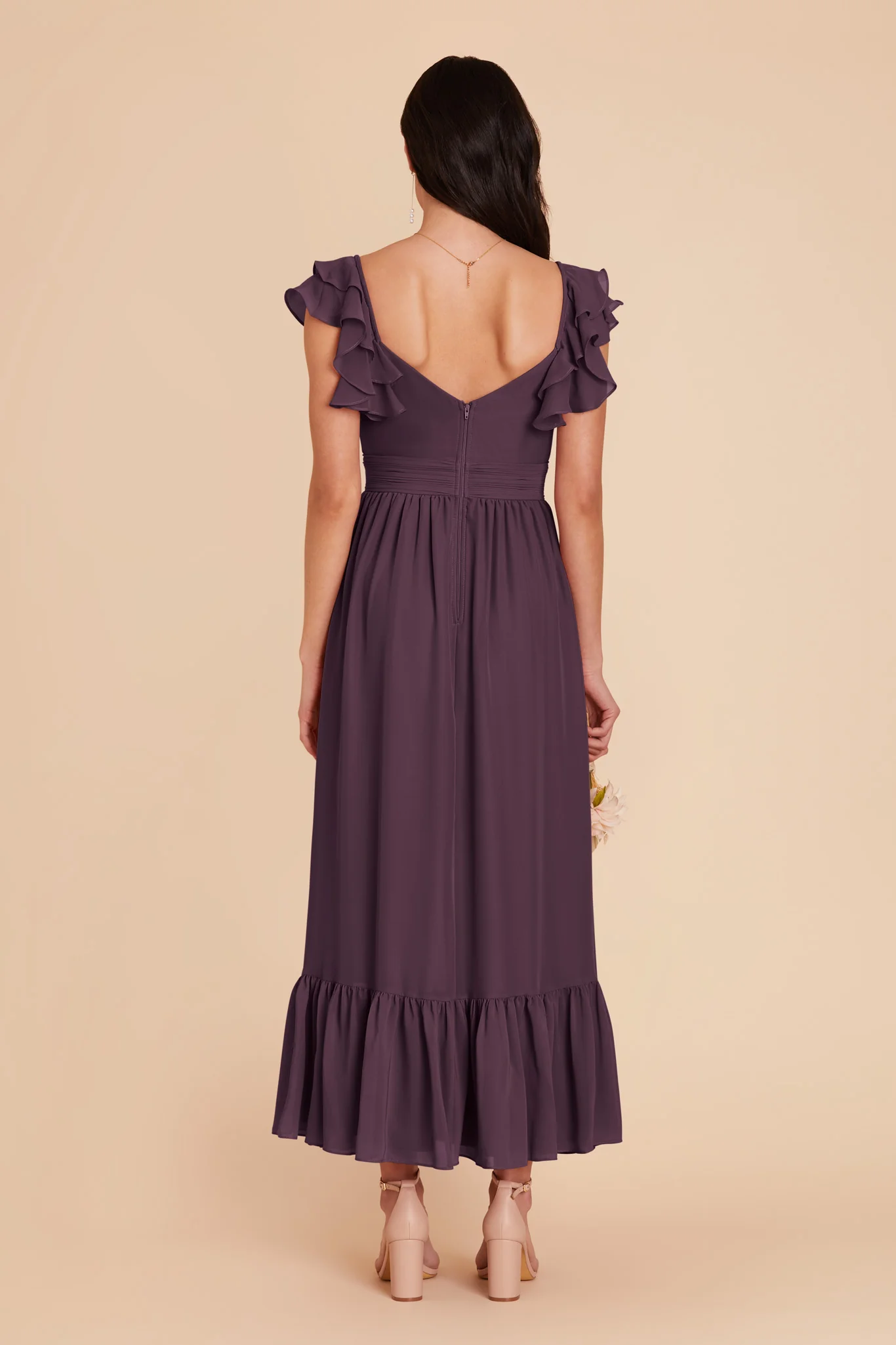 Michelle Chiffon Dress - Plum - Image 6