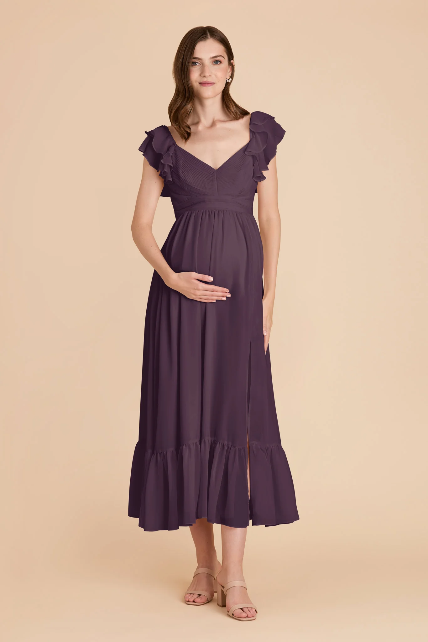 Michelle Chiffon Dress - Plum - Image 7