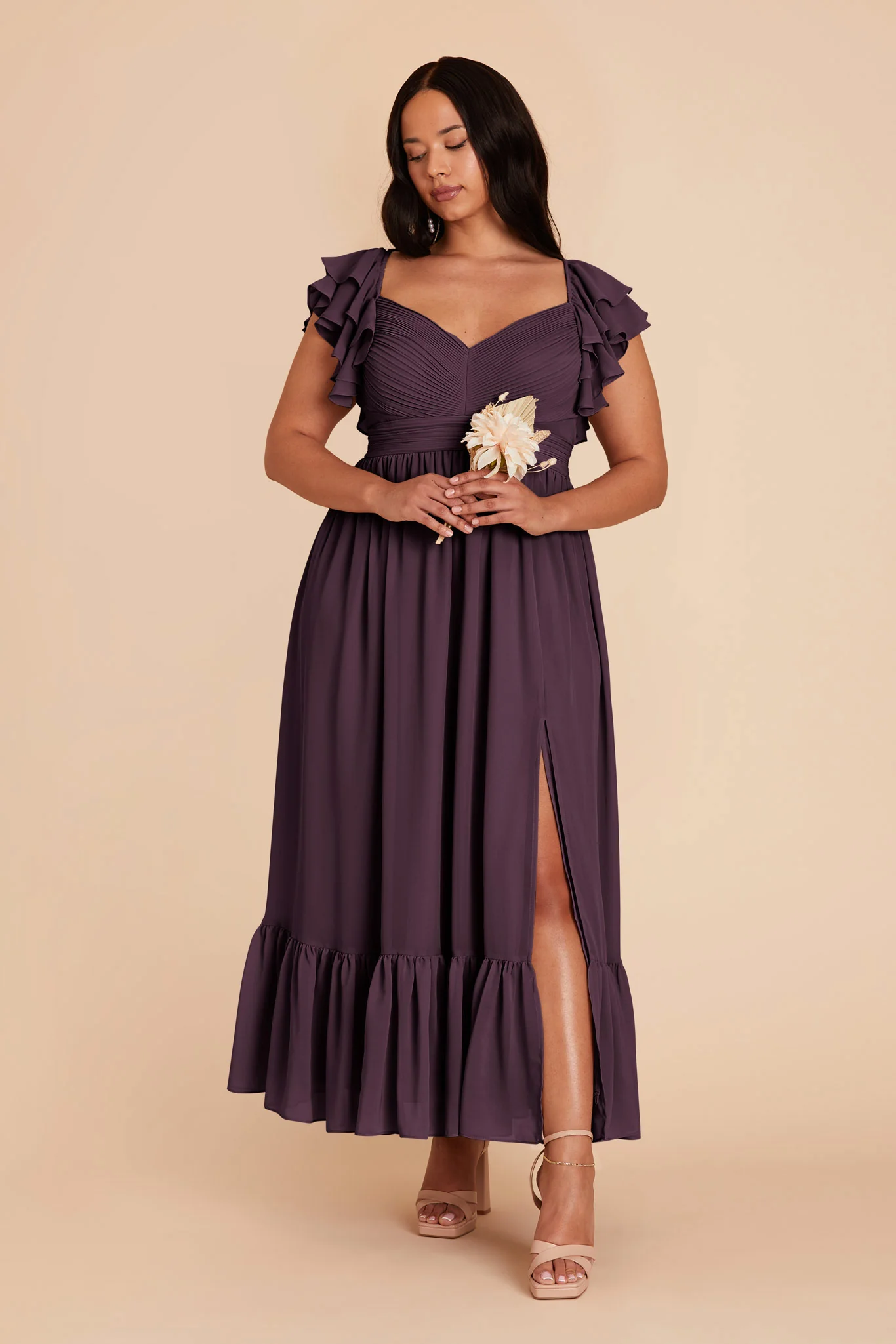 Michelle Chiffon Dress - Plum - Image 8
