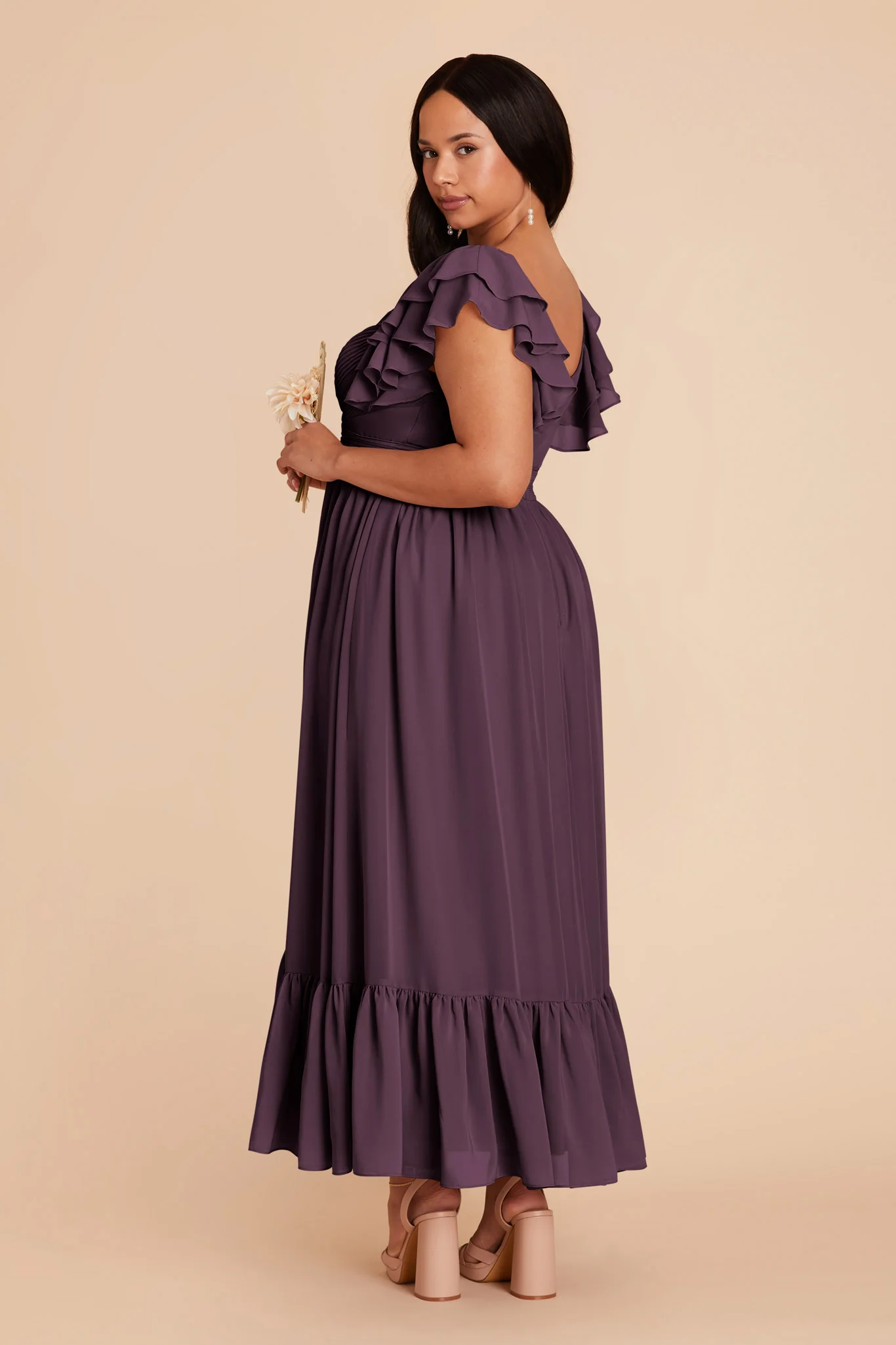 Michelle Chiffon Dress - Plum - Image 9