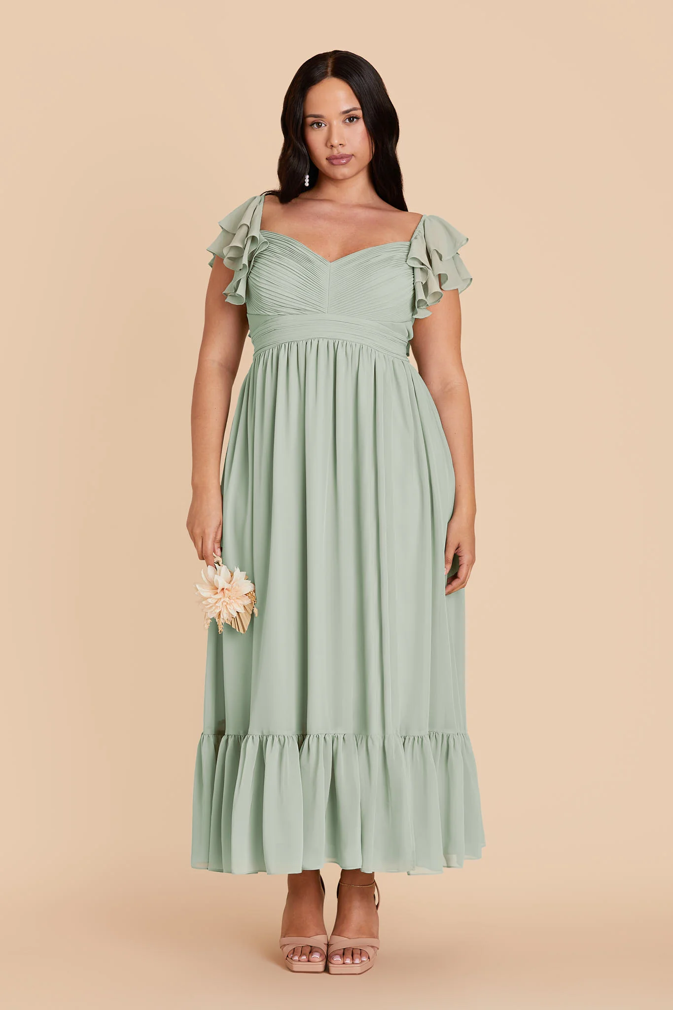 Michelle Chiffon Dress - Sage - Image 2