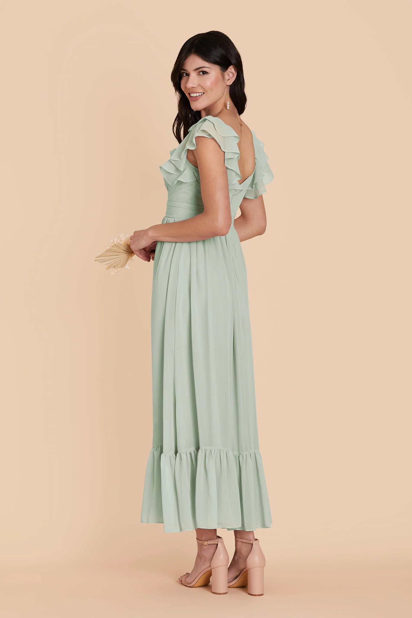 Michelle Chiffon Dress - Sage - Image 4