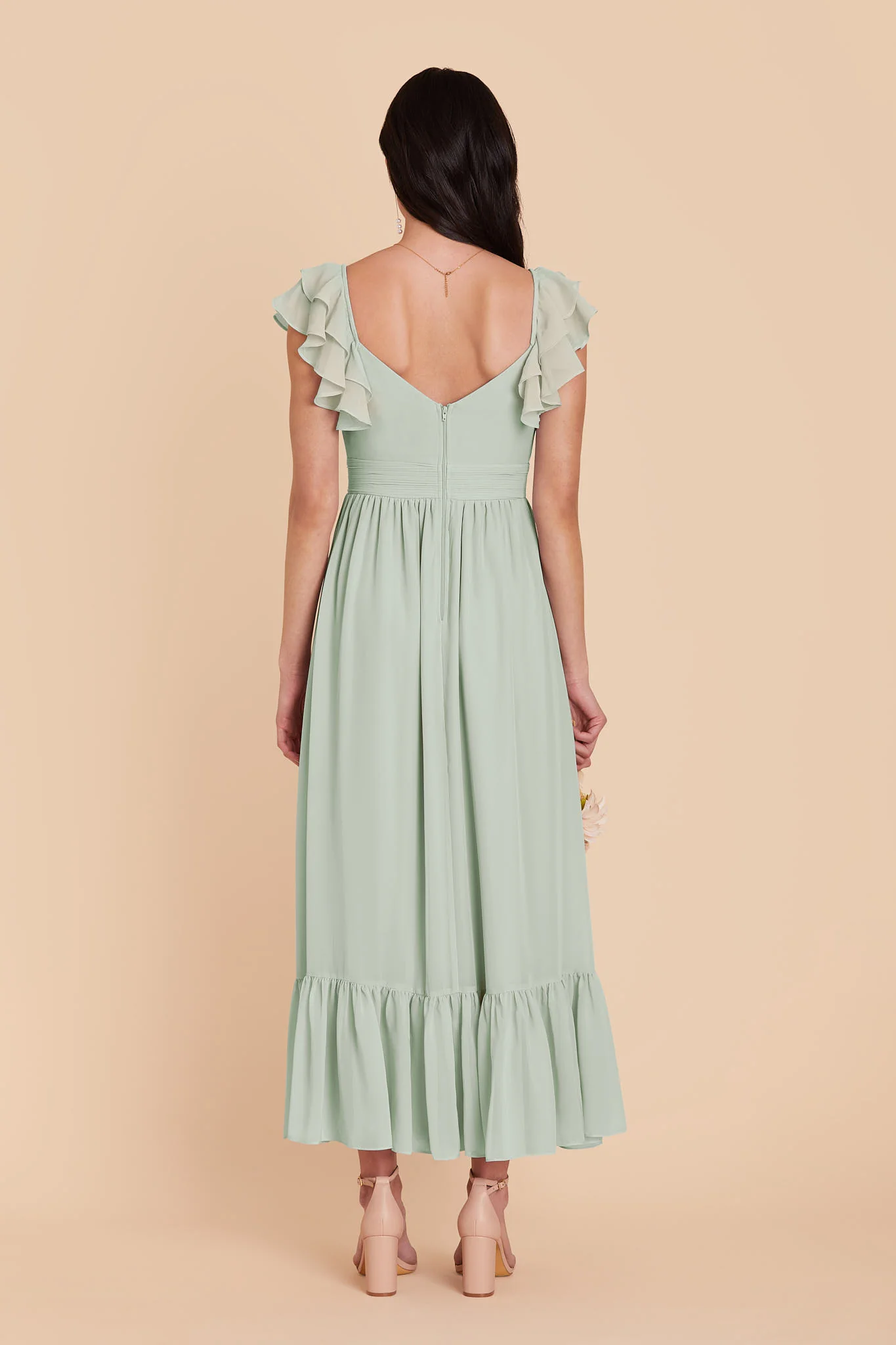 Michelle Chiffon Dress - Sage - Image 5