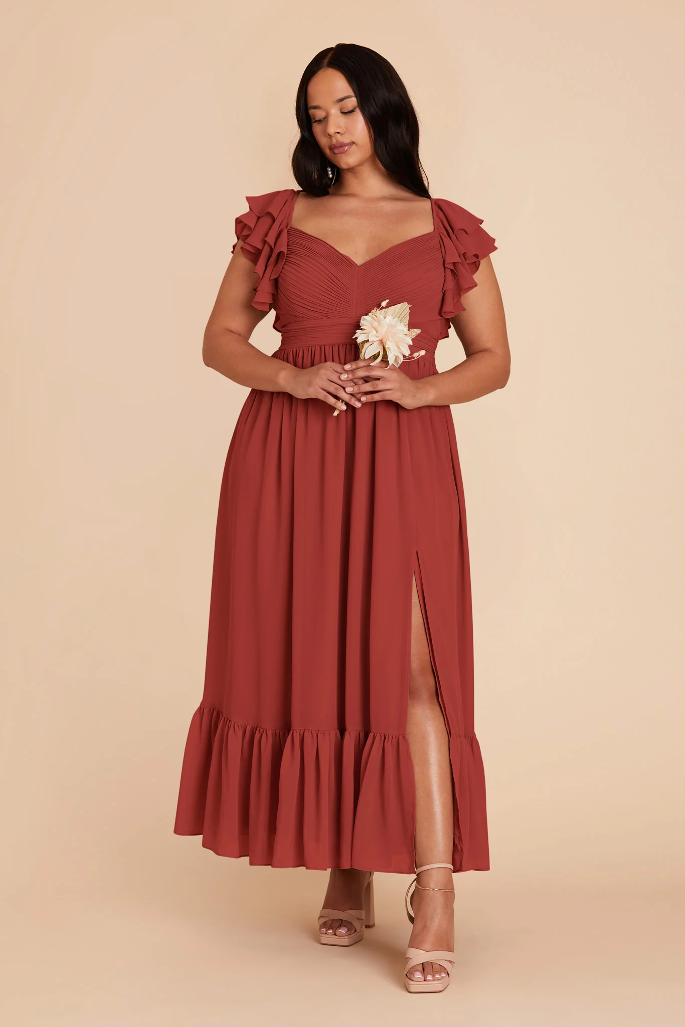 Michelle Chiffon Dress - Spice - Image 2