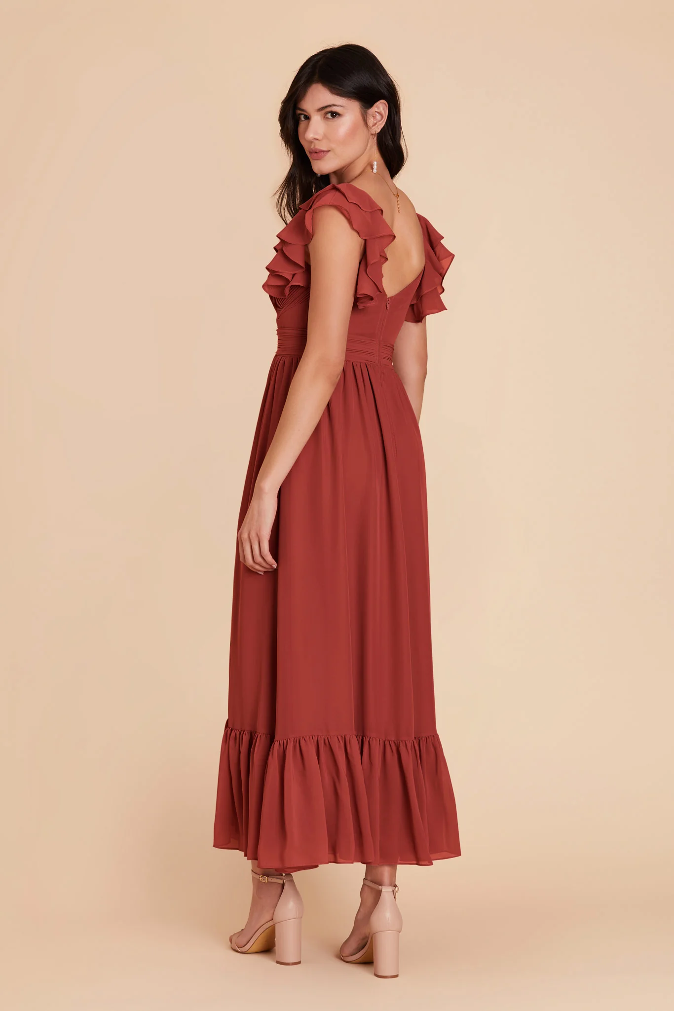Michelle Chiffon Dress - Spice - Image 4