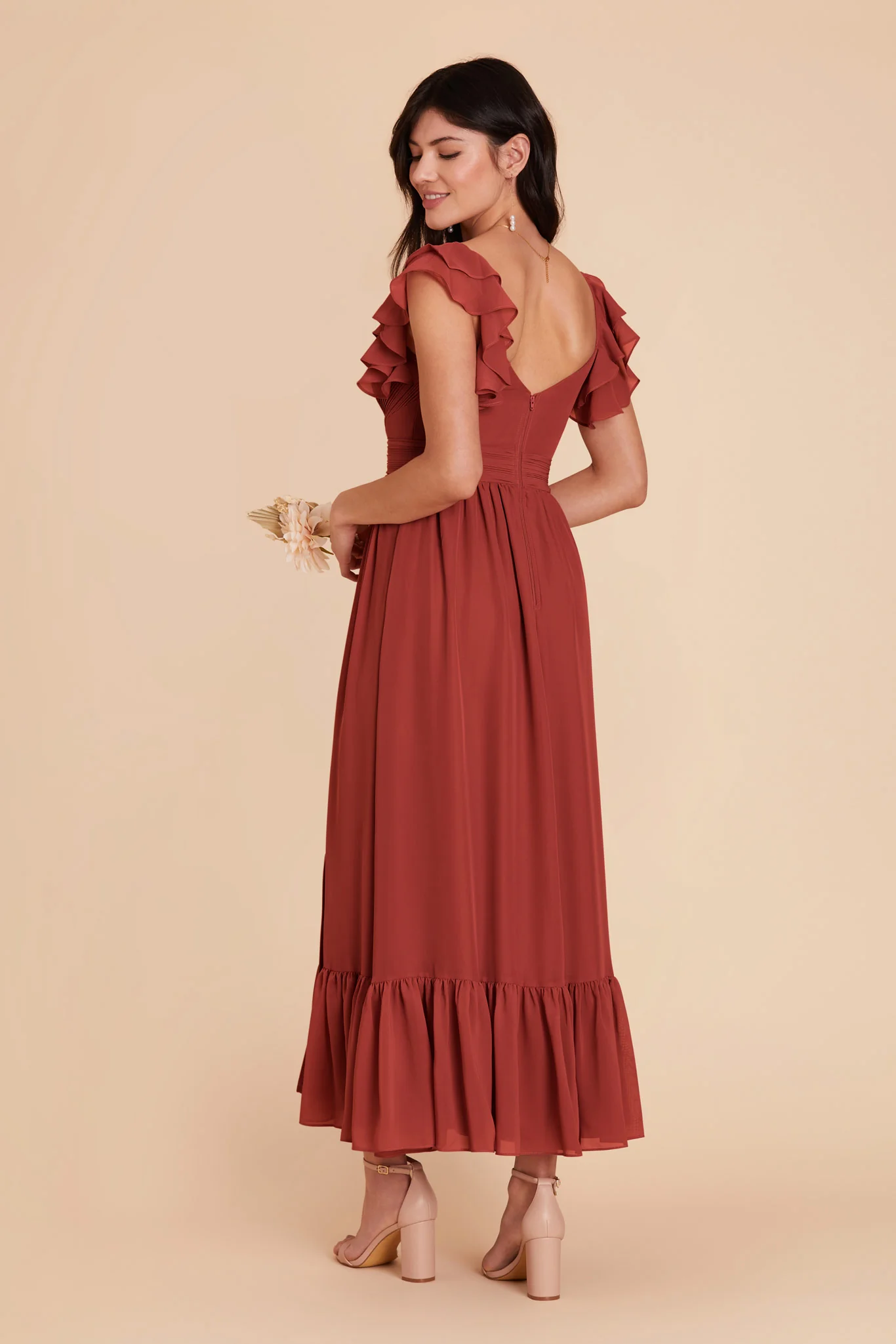 Michelle Chiffon Dress - Spice - Image 5